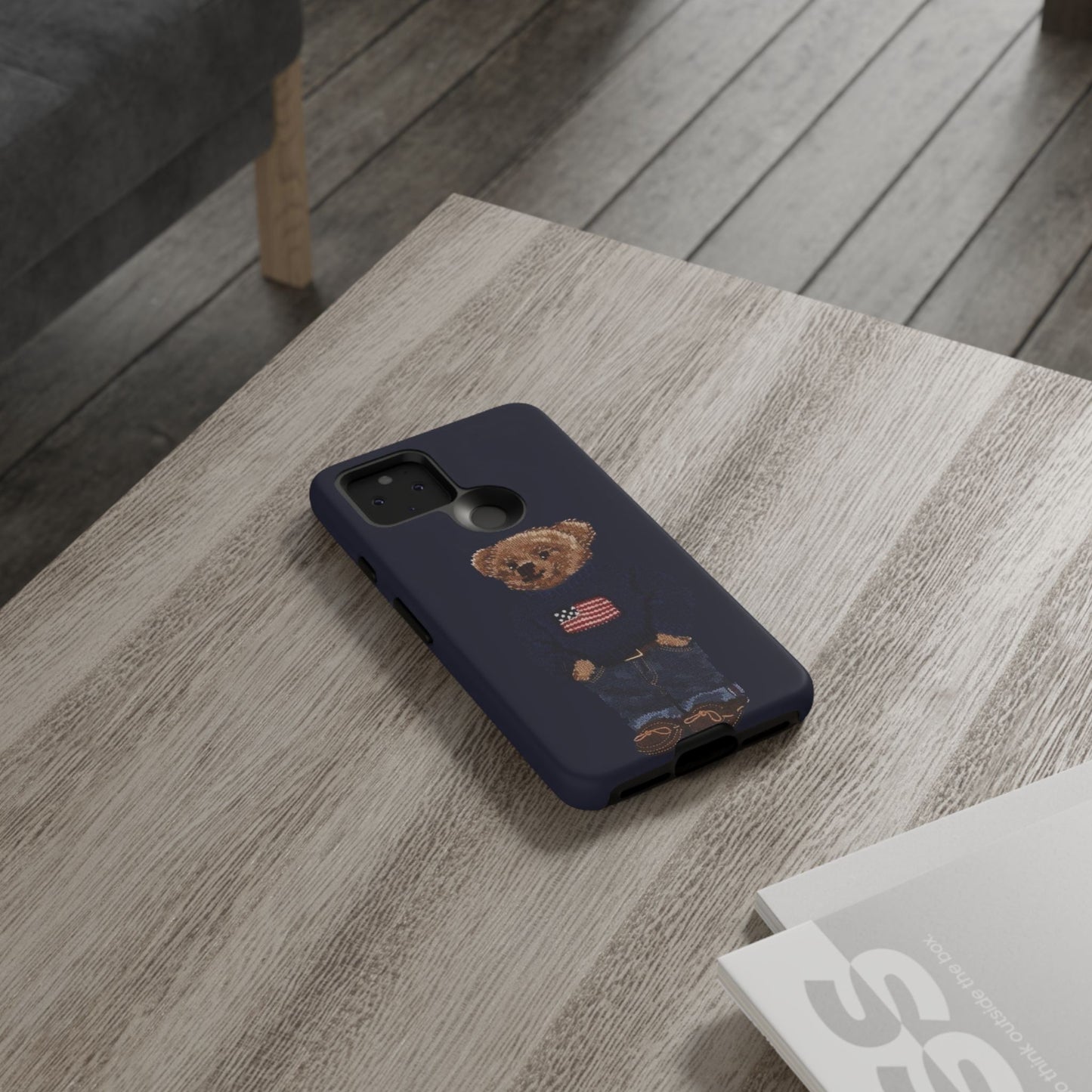 Patriotic Polo Bear Phone Case — Navy Protective Tough Case