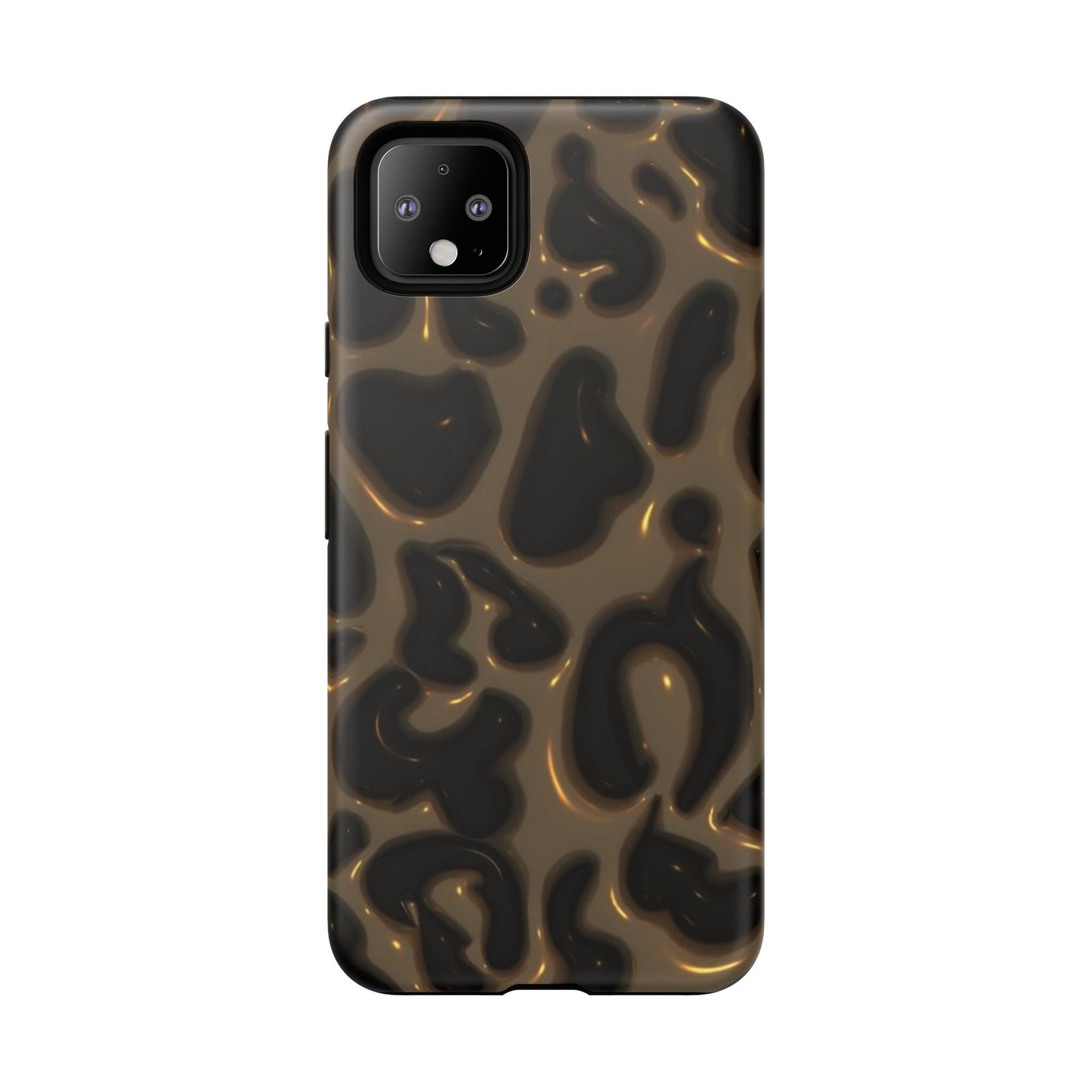 Leopard Gloss Tough Phone Case — Durable Protective iPhone Cover with Glossy Brown Animal Print