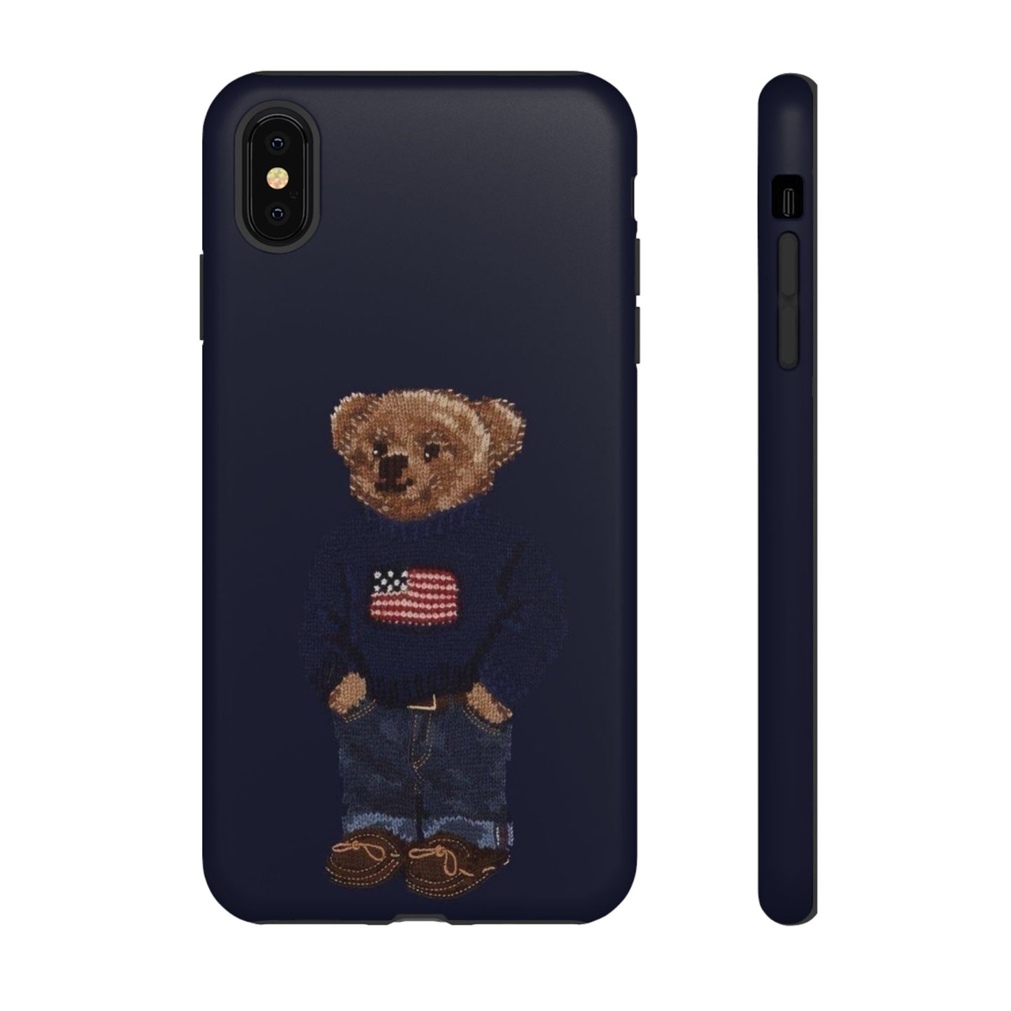 Patriotic Polo Bear Phone Case — Navy Protective Tough Case