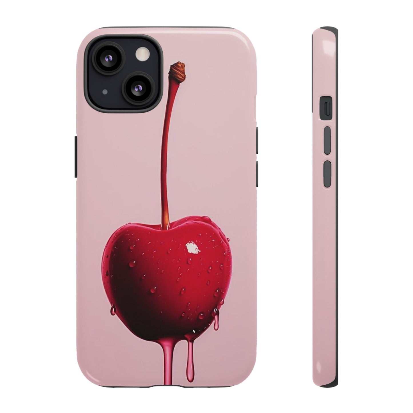 Cherry Drip Phone Case, Tough Phone Cover, Cute Cherry Accessory, Trendy Mobile Case, Kawaii Phone Case, Gift for Her