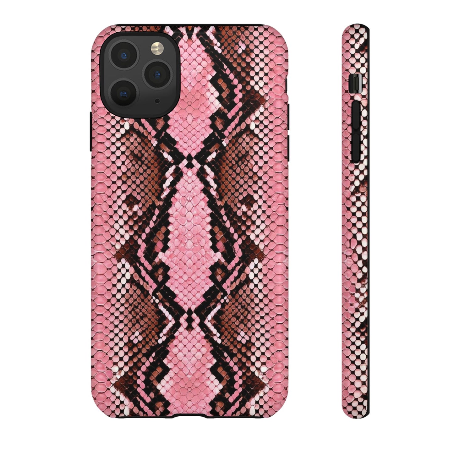 Pink Snake Skin Tough Phone Case — Protective Stylish iPhone Cover