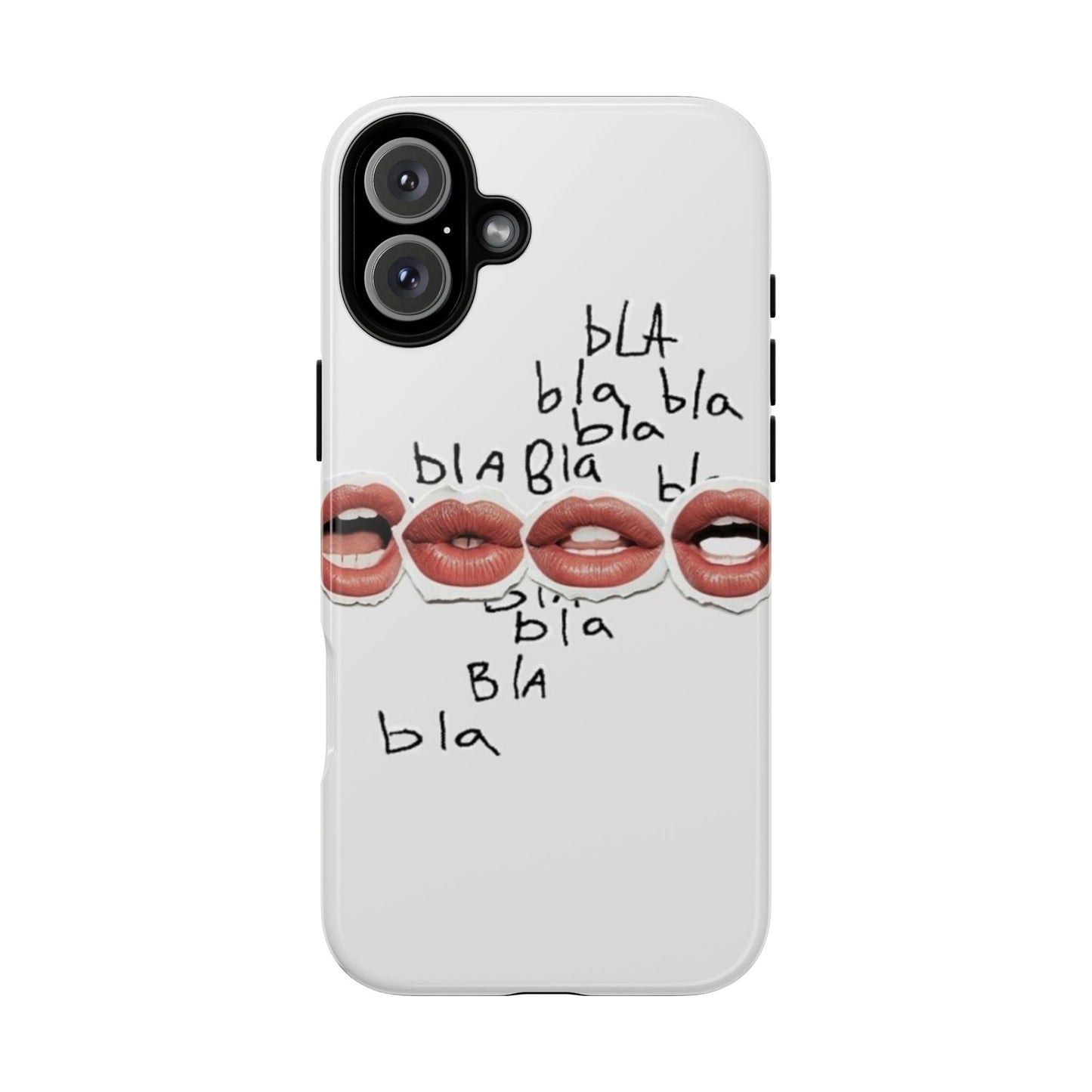 Playful Phone Case with Lips Design - Tough Cases