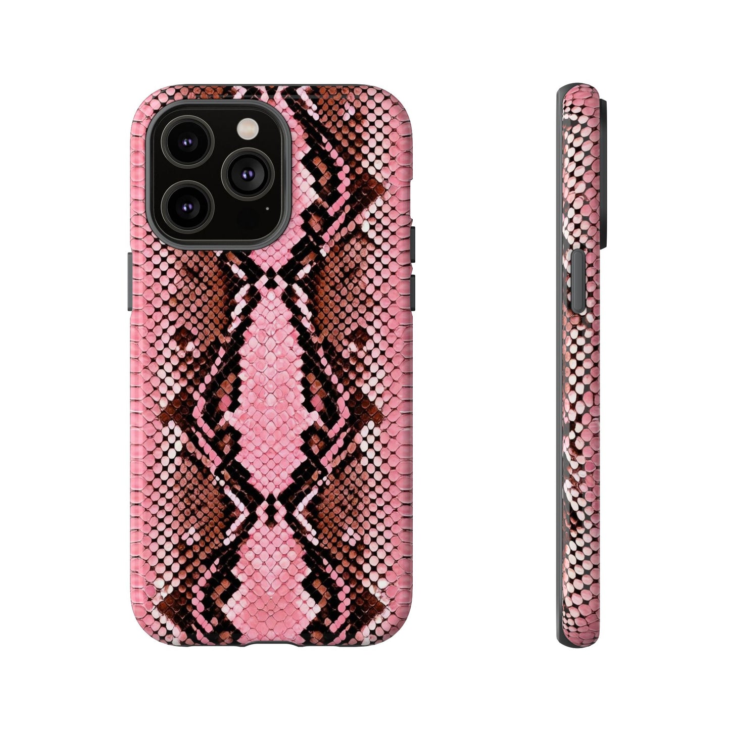 Pink Snake Skin Tough Phone Case — Protective Stylish iPhone Cover
