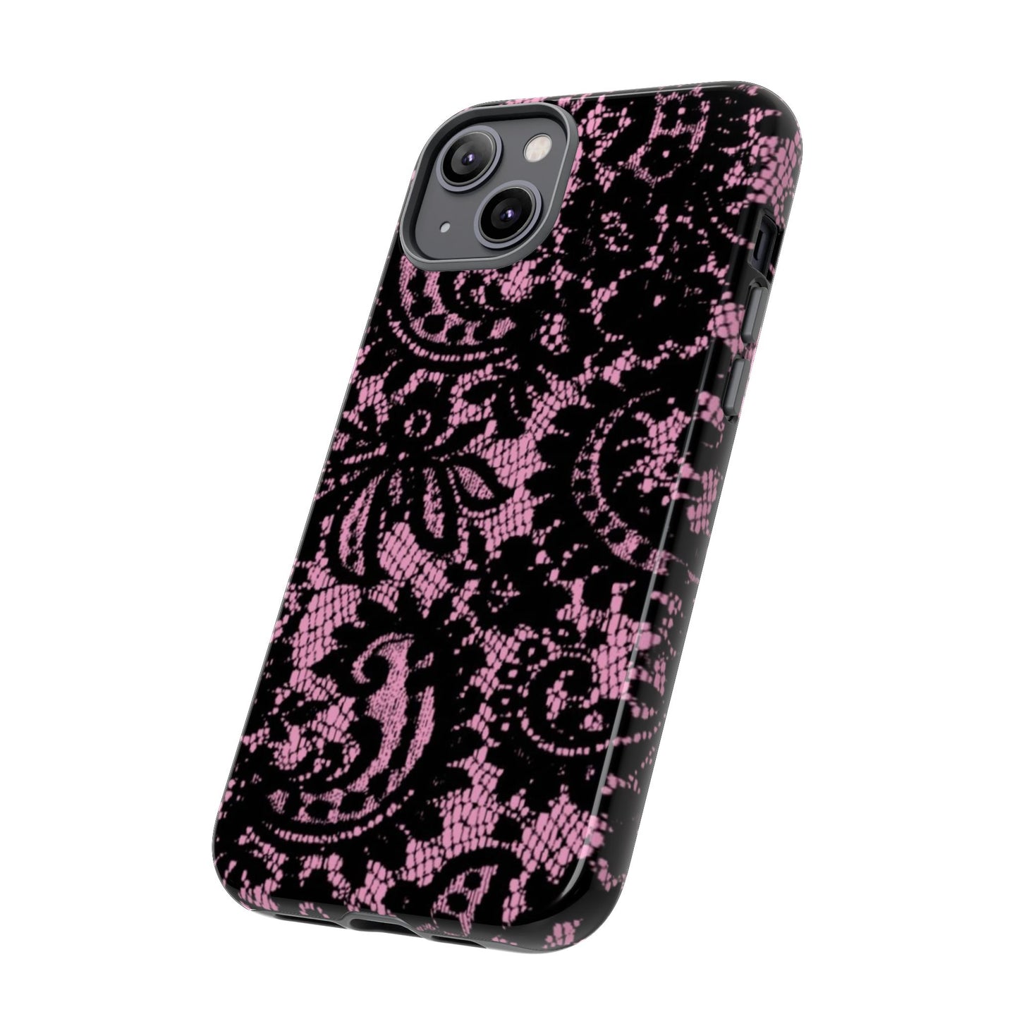 Phone Case — Pink Lace Floral Tough Protective Case