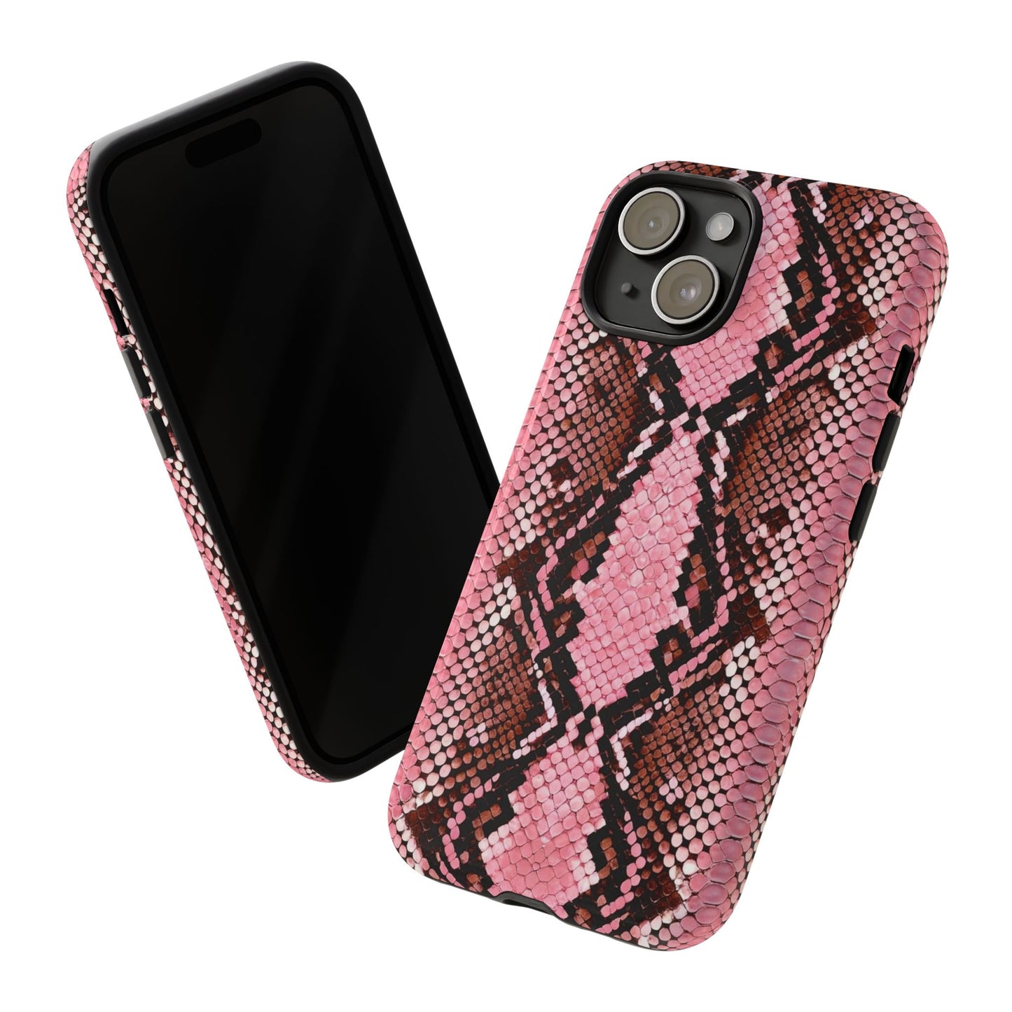 Pink Snake Skin Tough Phone Case — Protective Stylish iPhone Cover