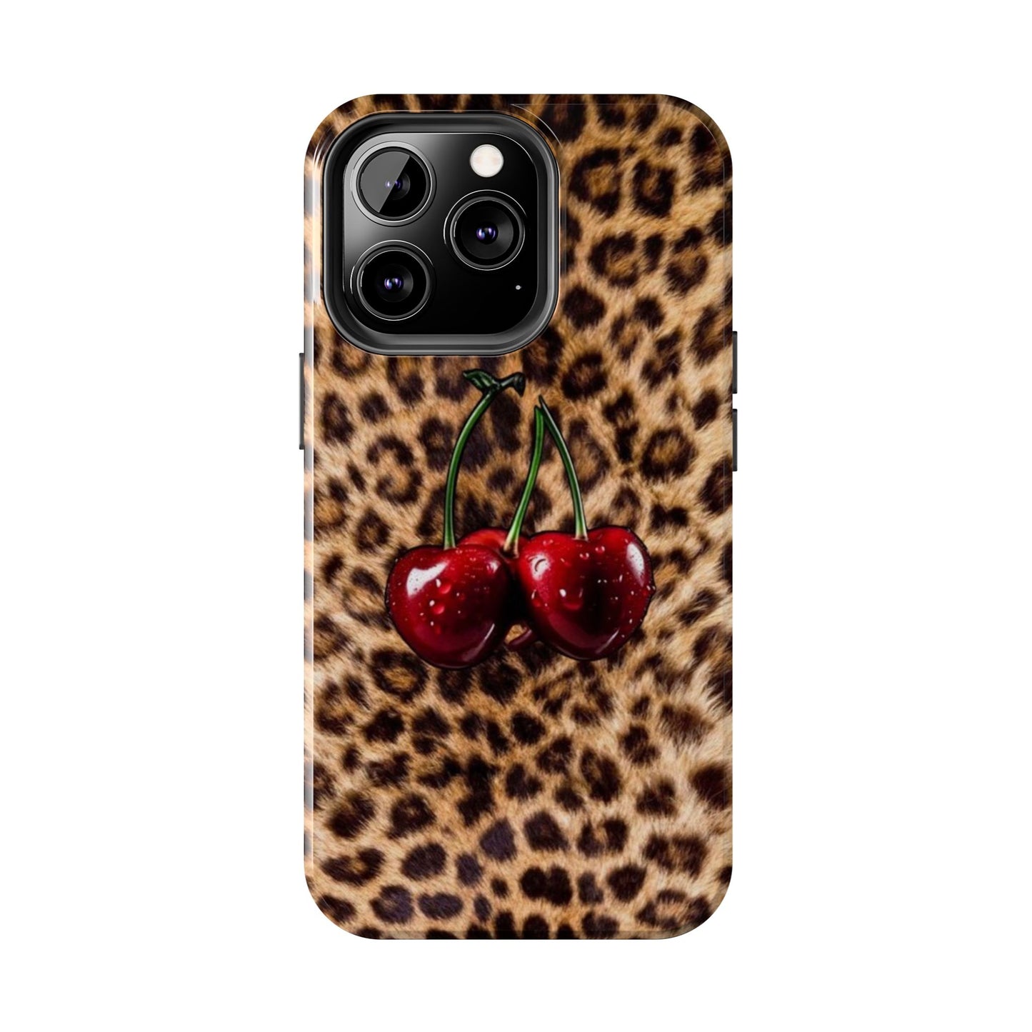 Wild Cherry Leopard Tough Phone Case - Stylish and Durable Protection