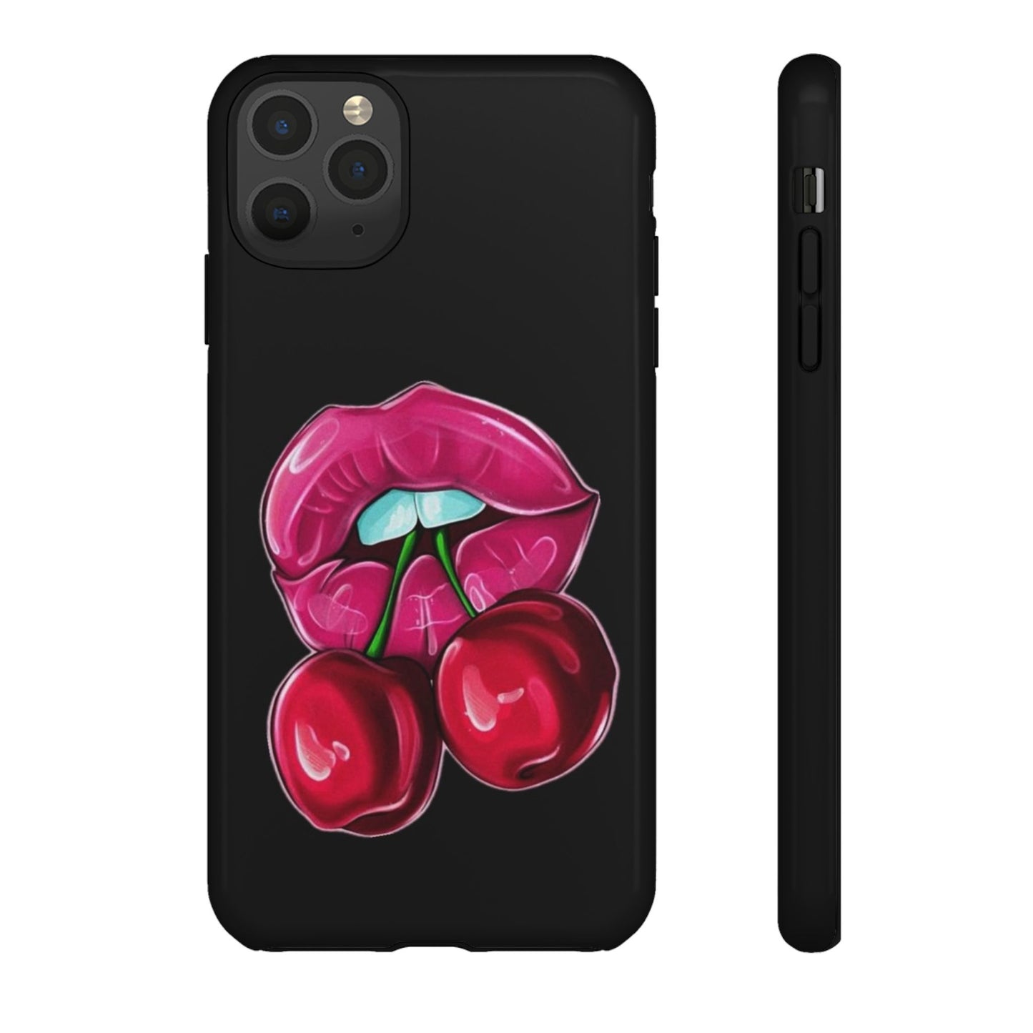 Cherry Lips Phone Case, Tough Phone Cover, Cute Phone Accessories, Fun Phone Protection, Unique Gift for Her, Bachelorette Party Favor