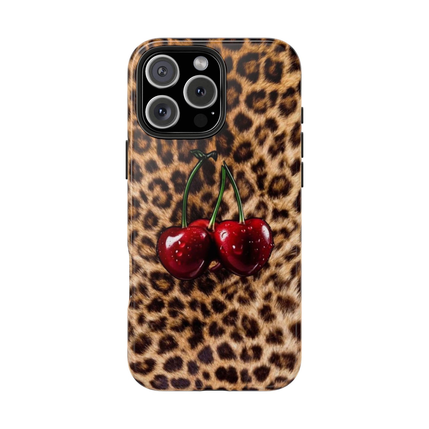 Wild Cherry Leopard Tough Phone Case - Stylish and Durable Protection