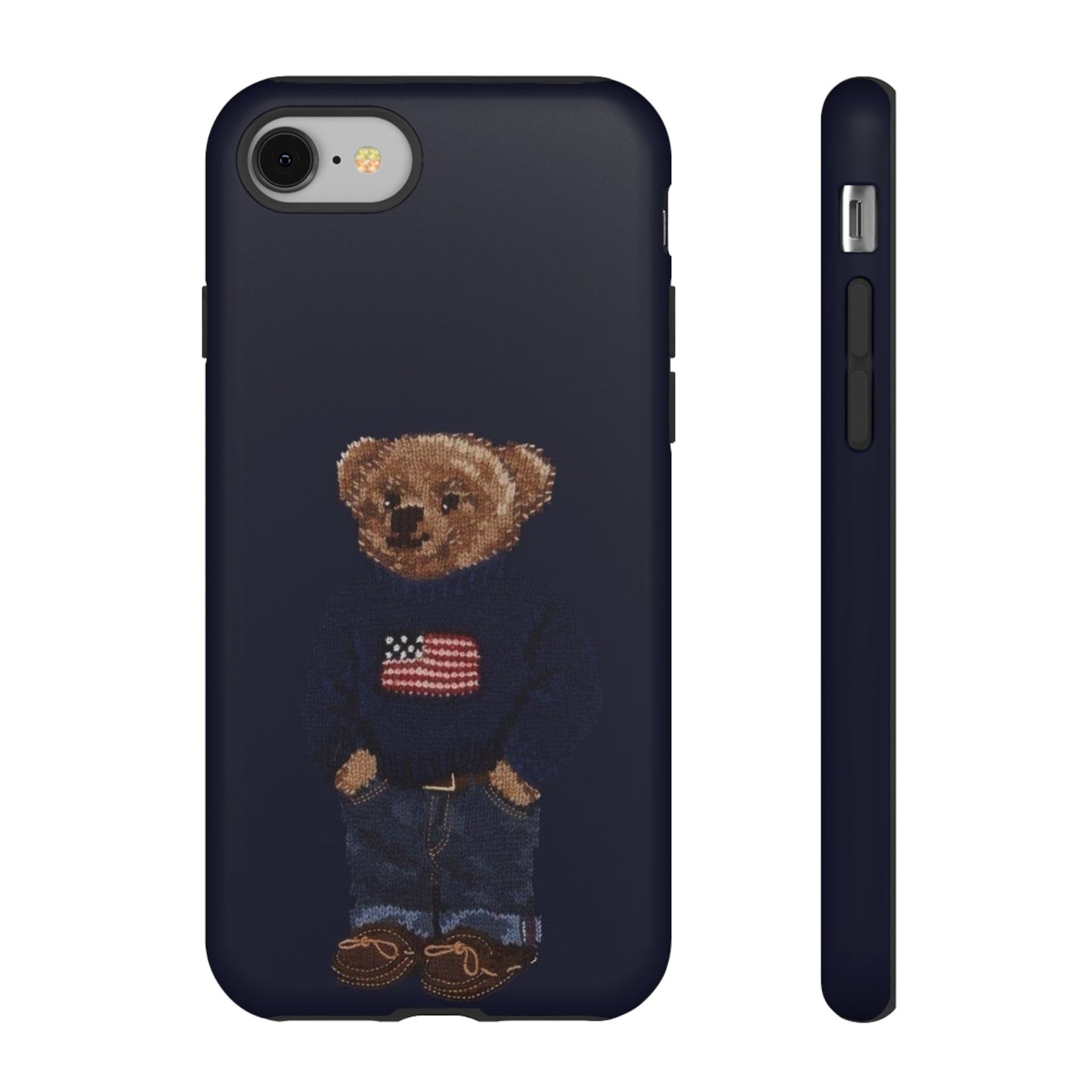 Patriotic Polo Bear Phone Case — Navy Protective Tough Case