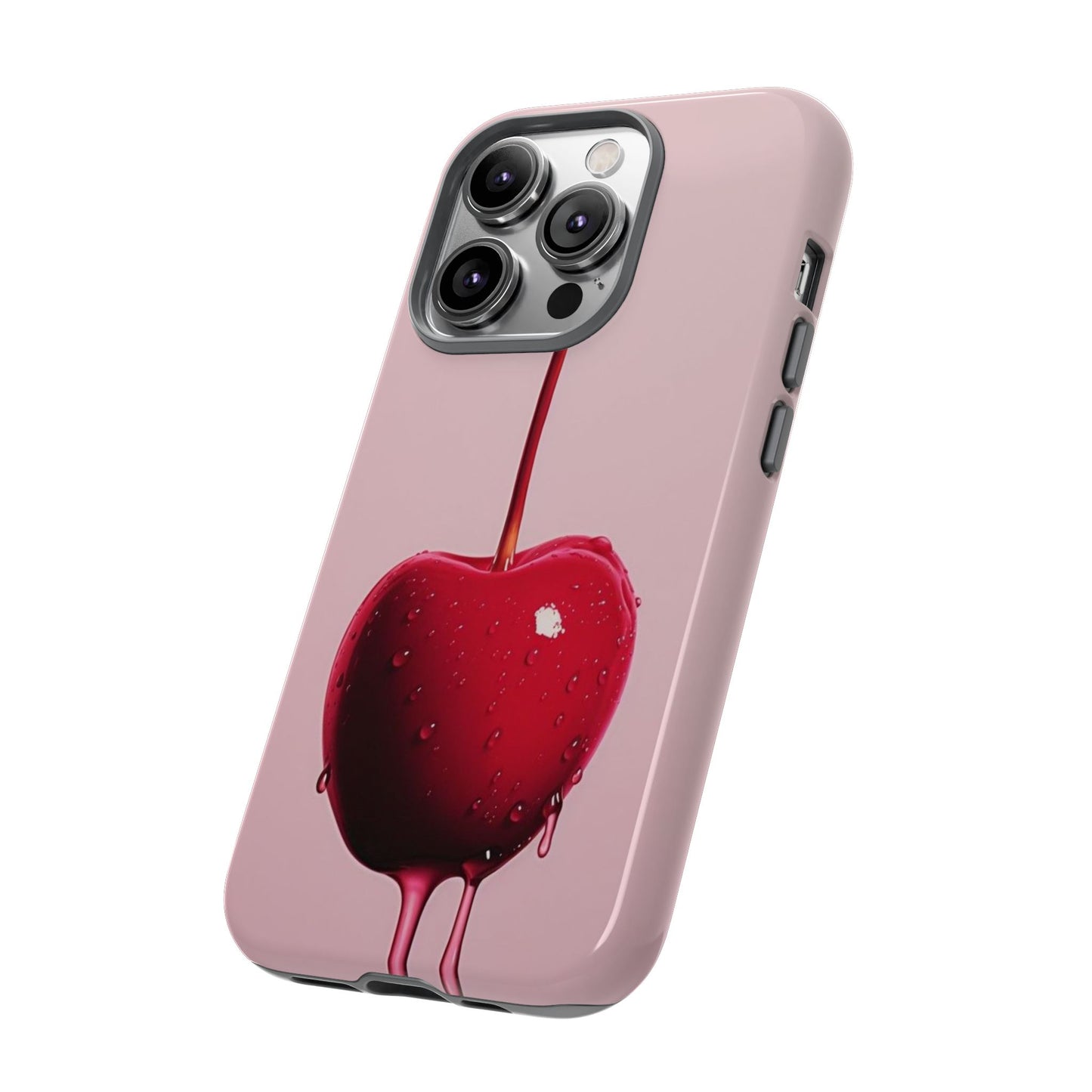 Cherry Drip Phone Case, Tough Phone Cover, Cute Cherry Accessory, Trendy Mobile Case, Kawaii Phone Case, Gift for Her