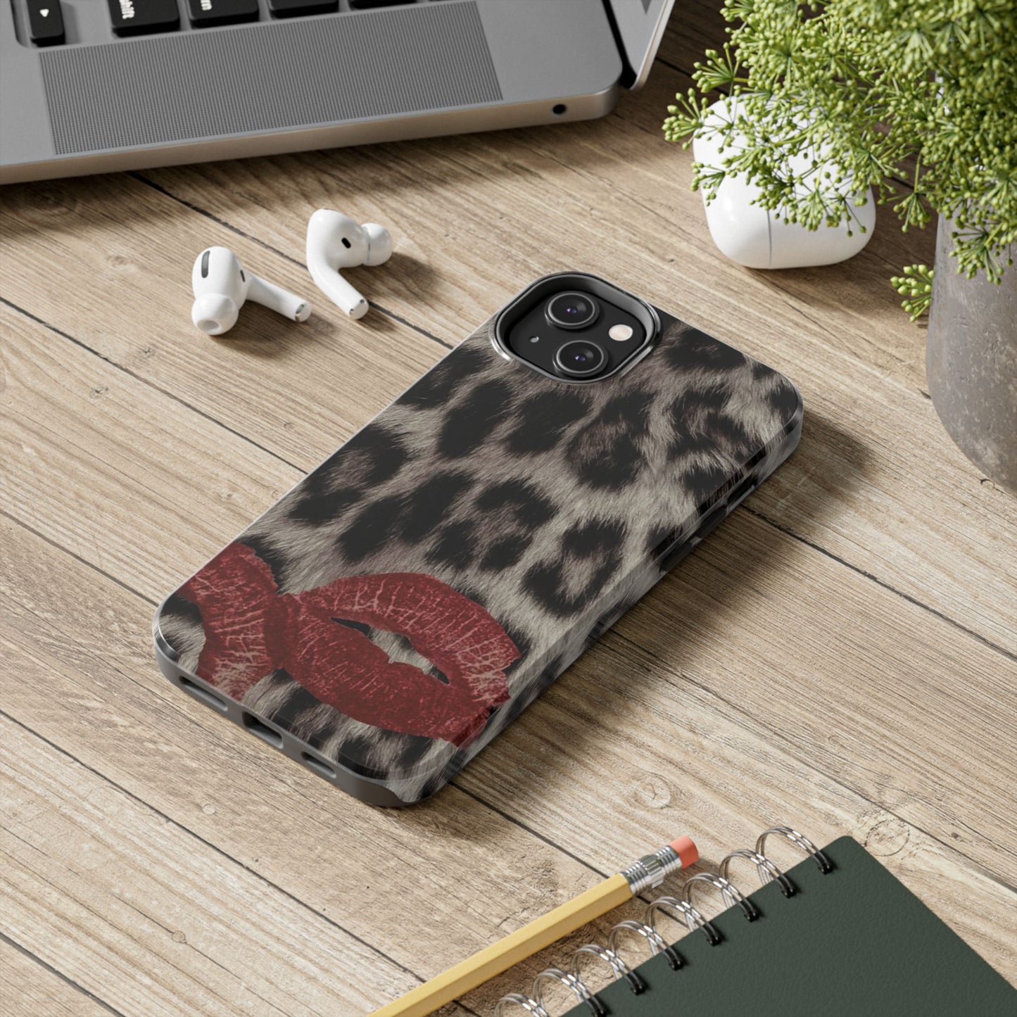 Wild Kiss Leopard Print Phone Case - Tough, Stylish Protection for Trendsetters