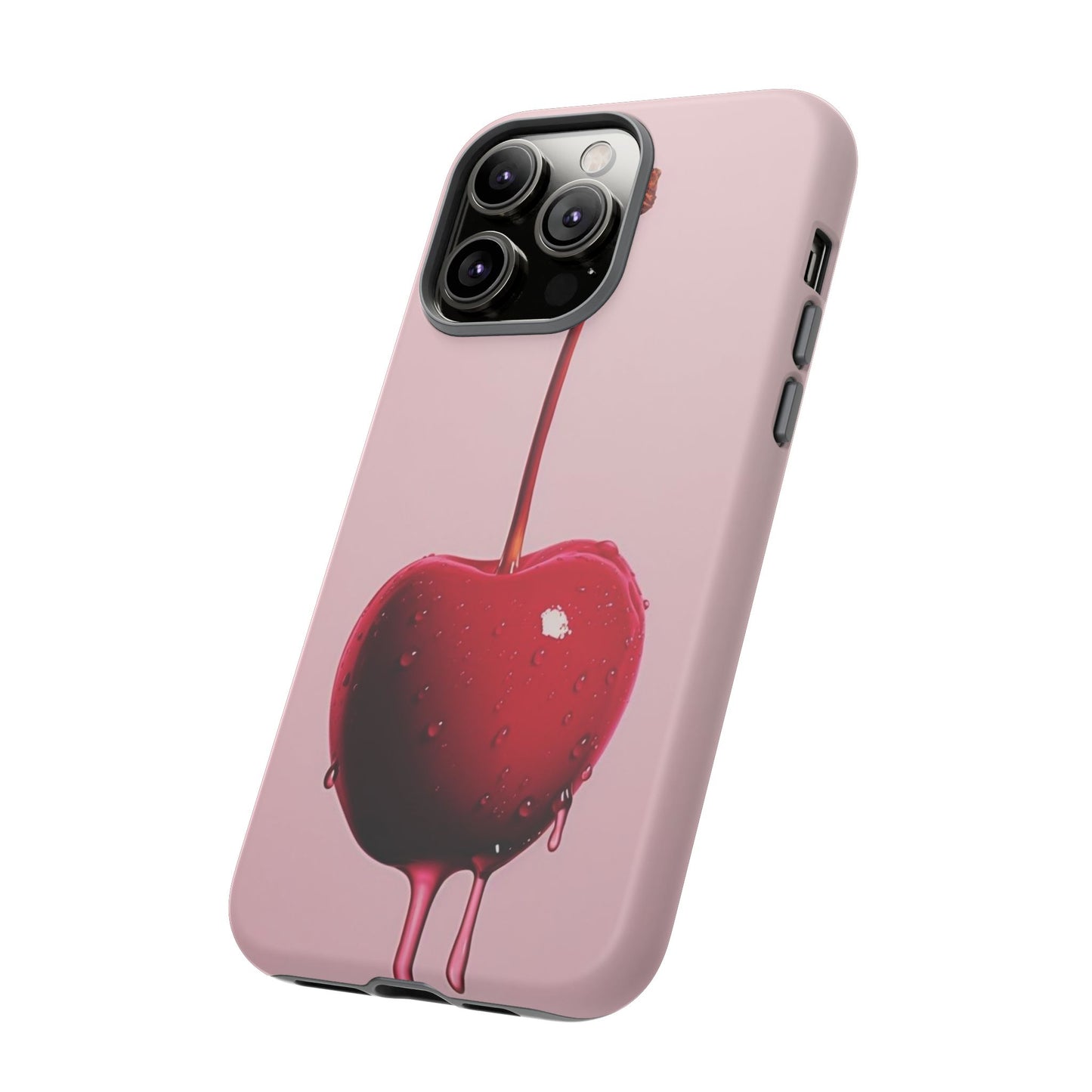Cherry Drip Phone Case, Tough Phone Cover, Cute Cherry Accessory, Trendy Mobile Case, Kawaii Phone Case, Gift for Her