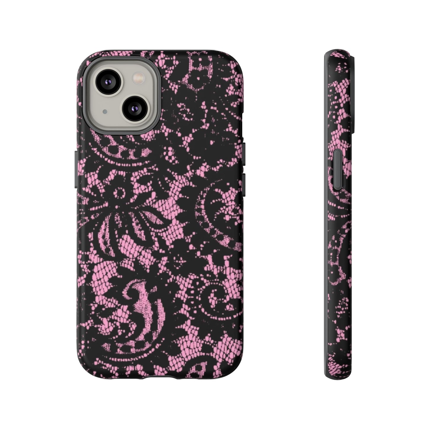 Phone Case — Pink Lace Floral Tough Protective Case