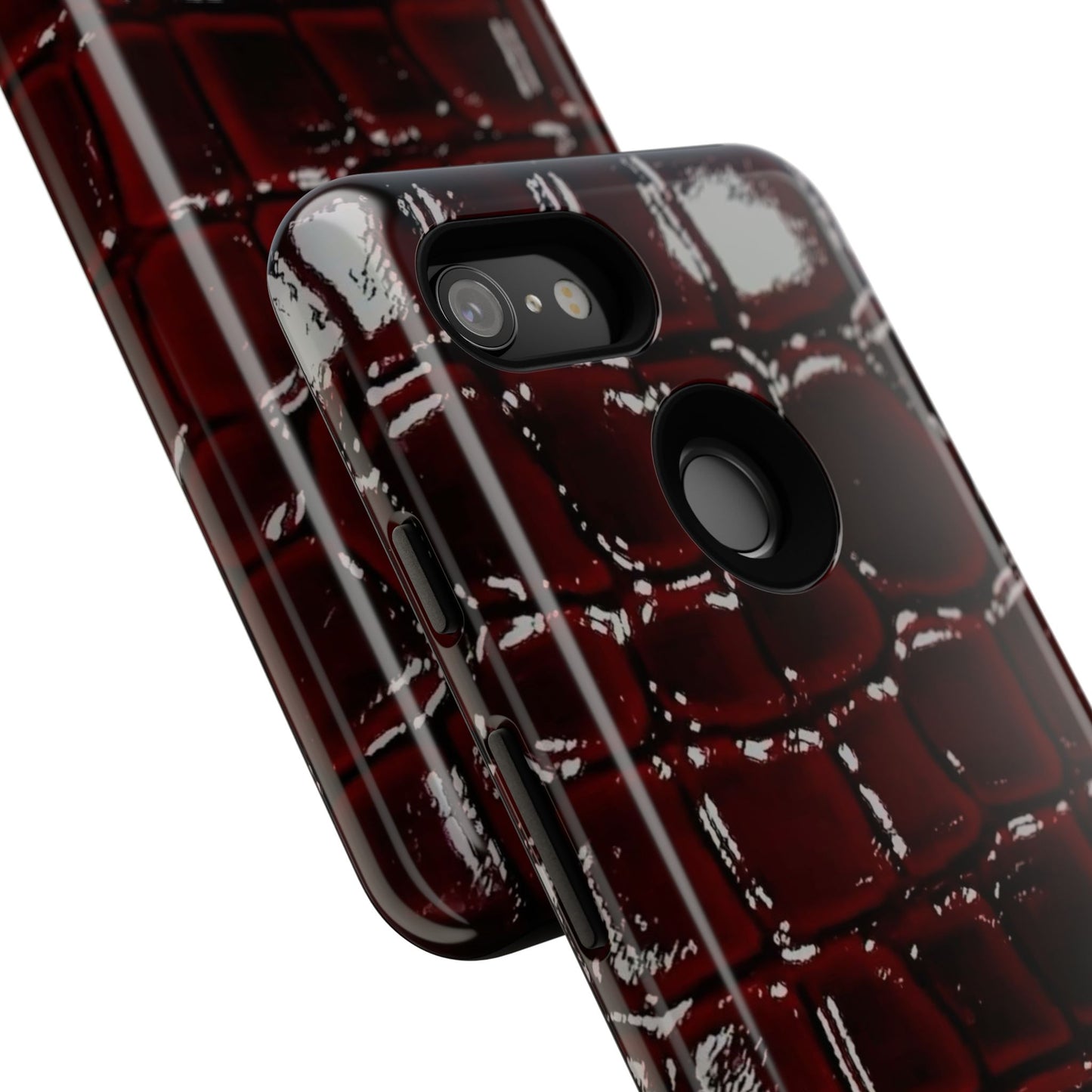 Croc Embossed Burgundy Tough Phone Case