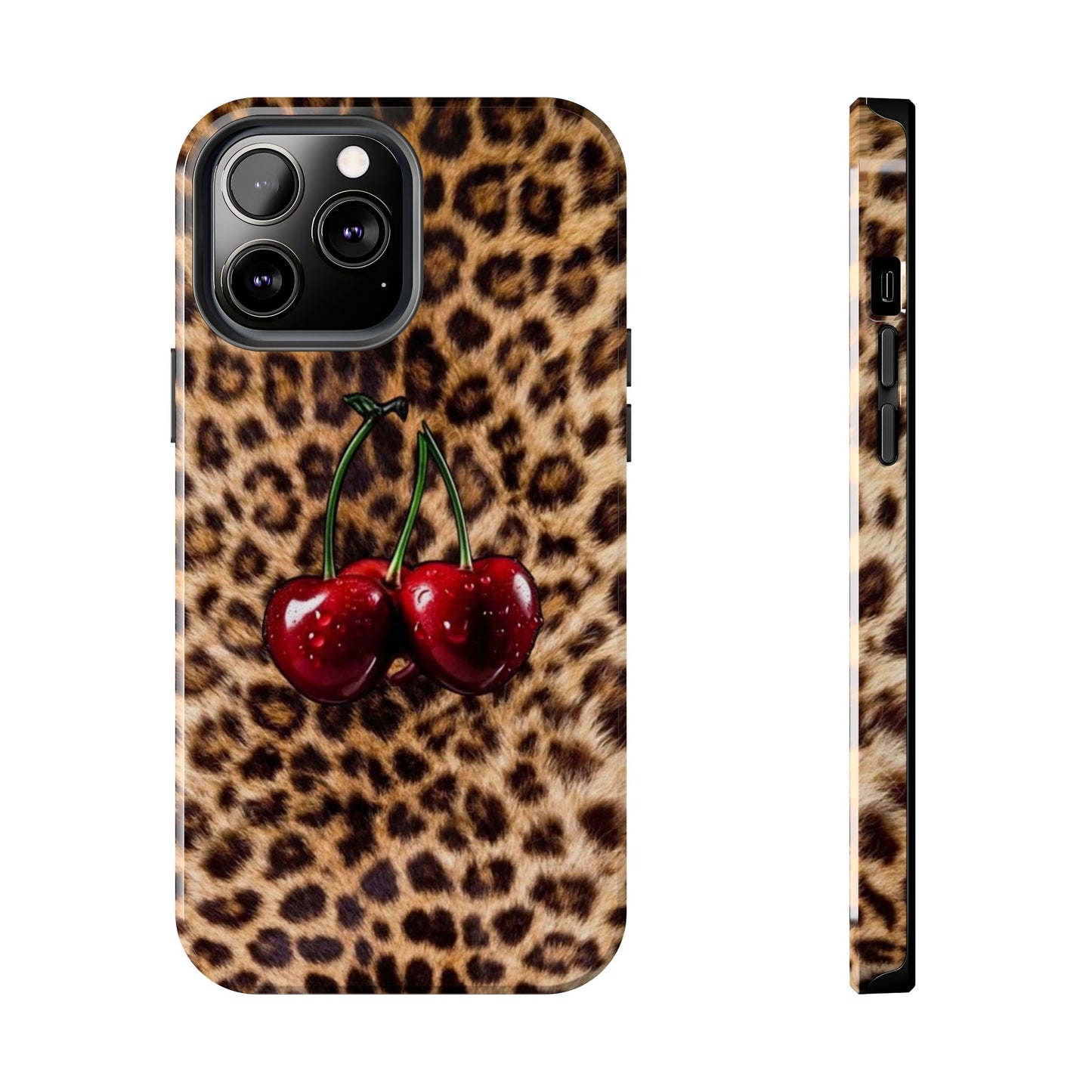 Wild Cherry Leopard Tough Phone Case - Stylish and Durable Protection