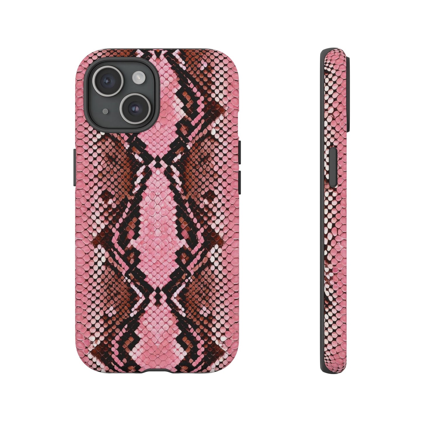 Pink Snake Skin Tough Phone Case — Protective Stylish iPhone Cover