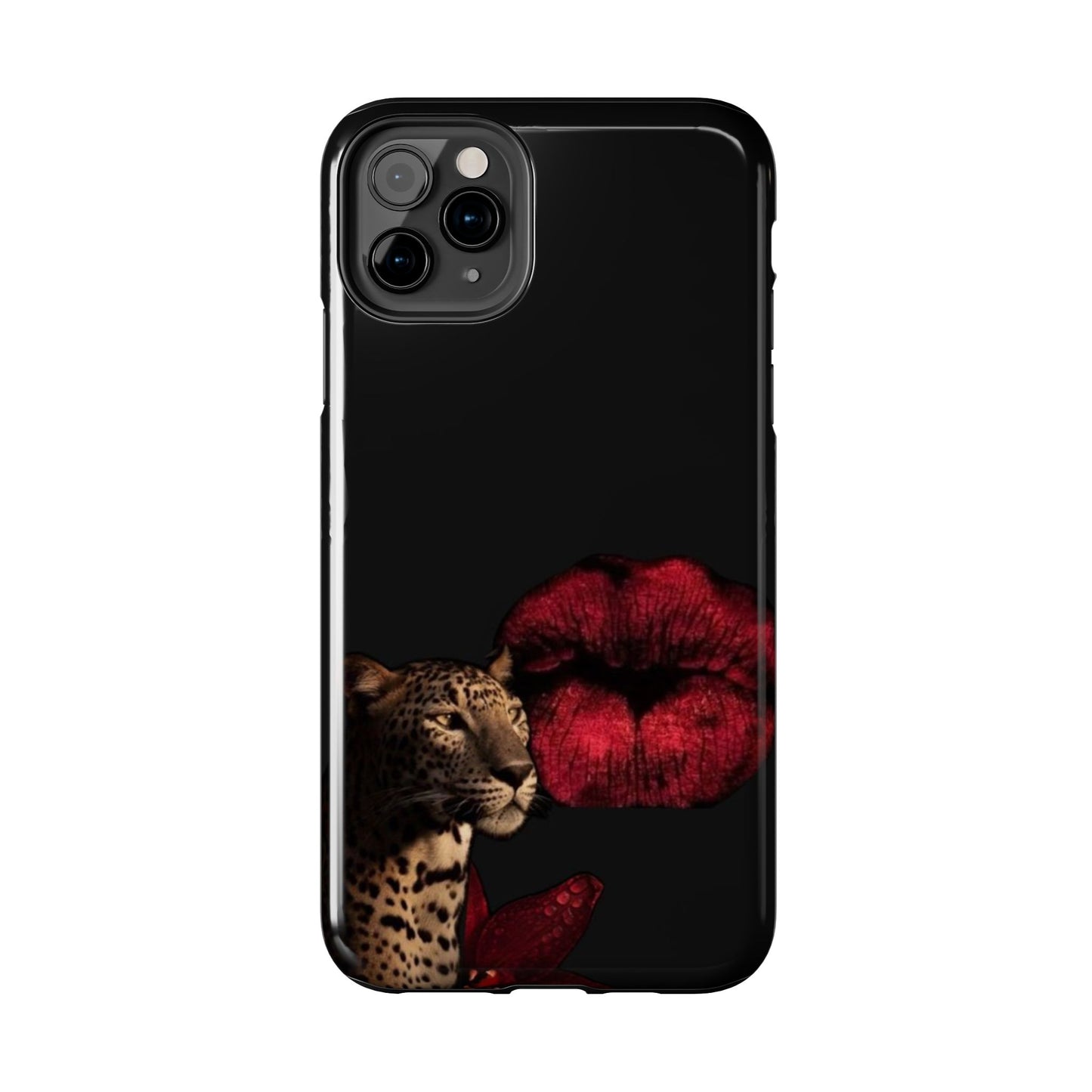 Wild Kiss Tough Phone Case - Stylish Leopard Design for Animal Lovers