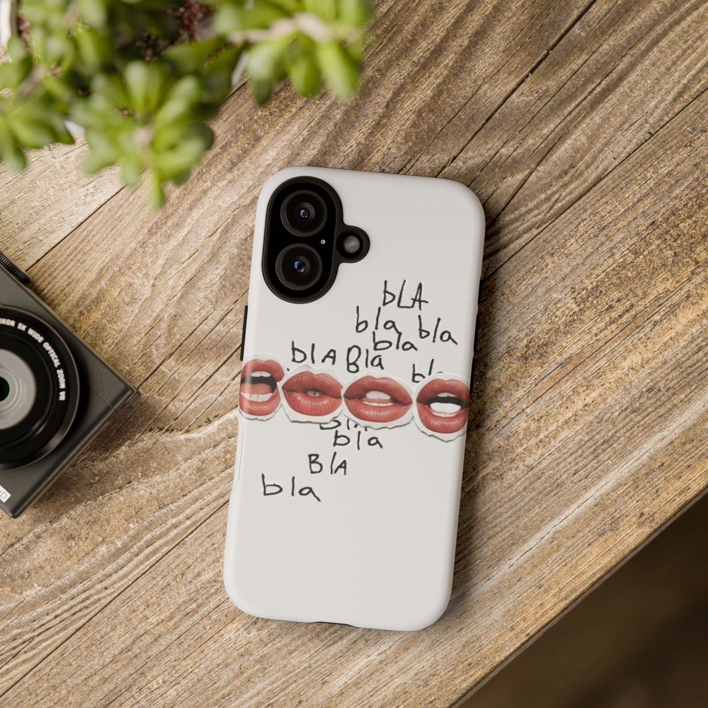 Playful Phone Case with Lips Design - Tough Cases
