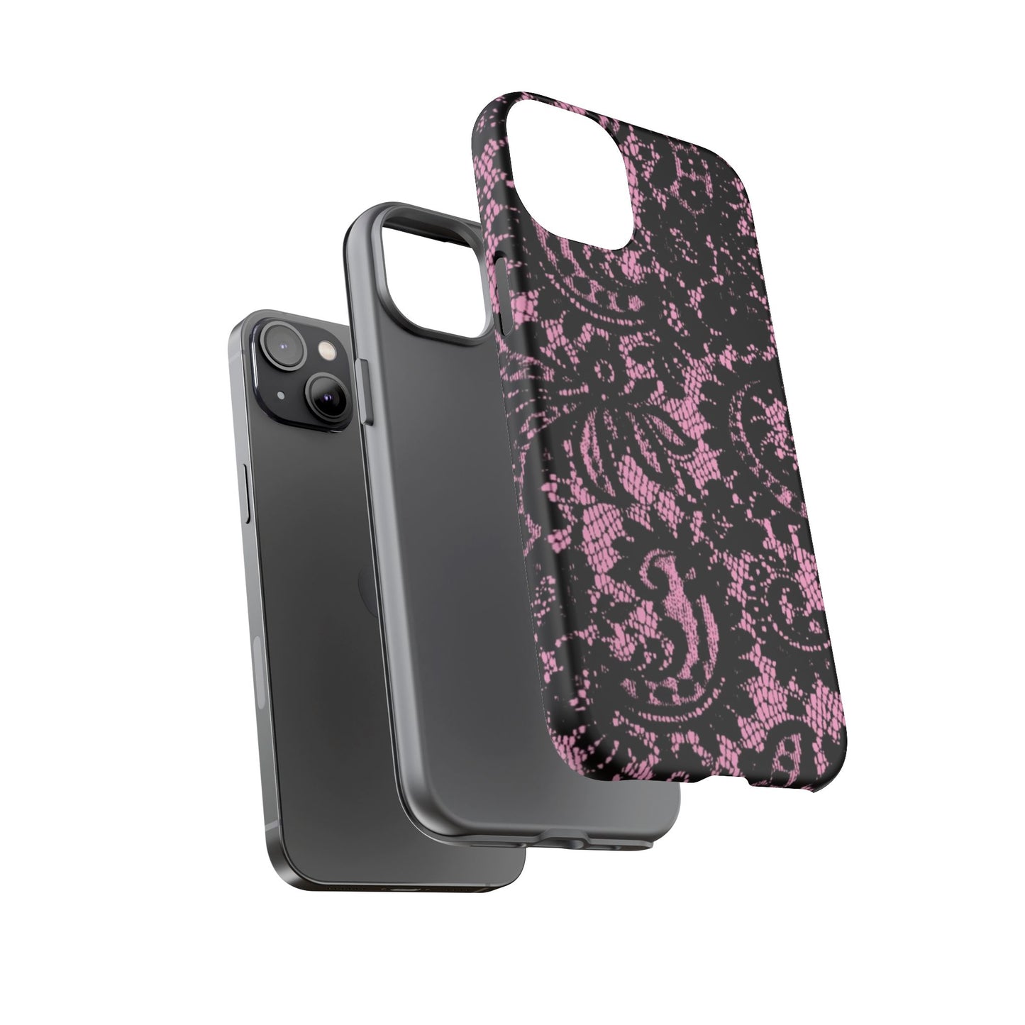 Phone Case — Pink Lace Floral Tough Protective Case