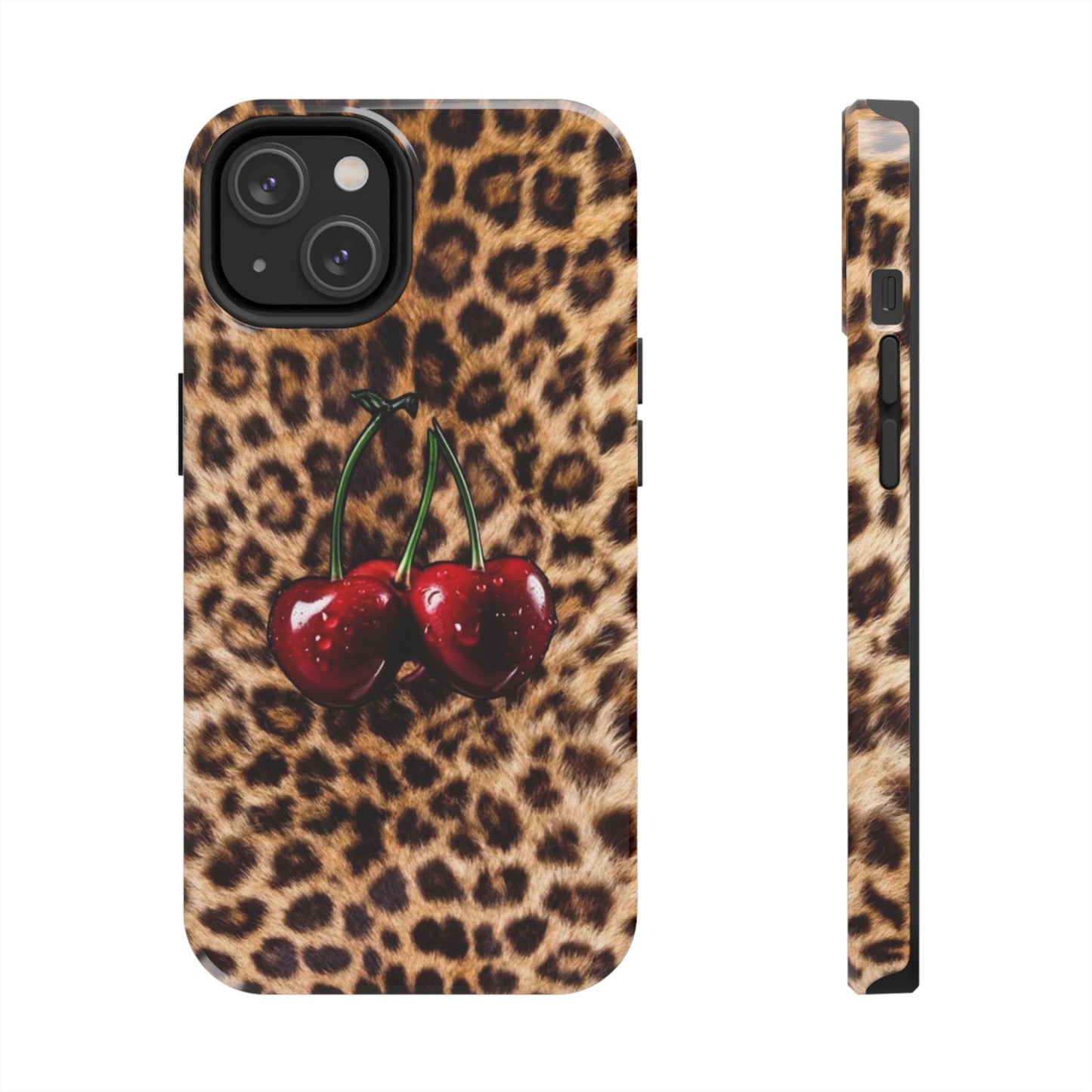 Wild Cherry Leopard Tough Phone Case - Stylish and Durable Protection