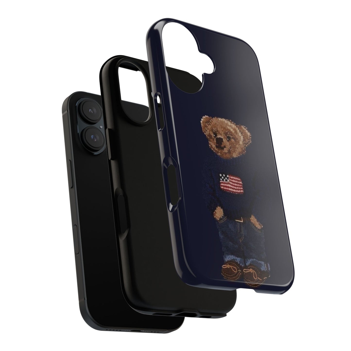 Patriotic Polo Bear Phone Case — Navy Protective Tough Case
