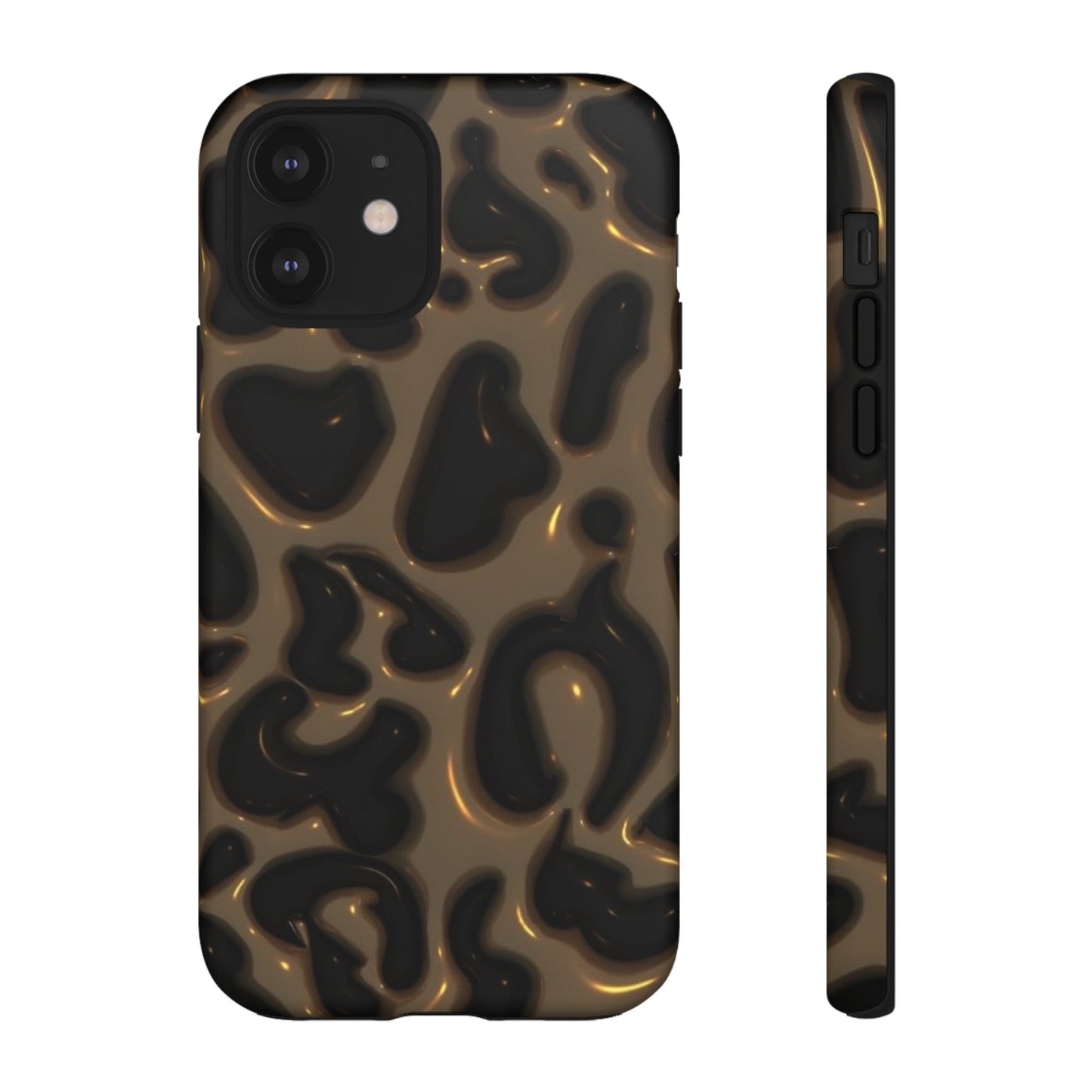 Leopard Gloss Tough Phone Case — Durable Protective iPhone Cover with Glossy Brown Animal Print