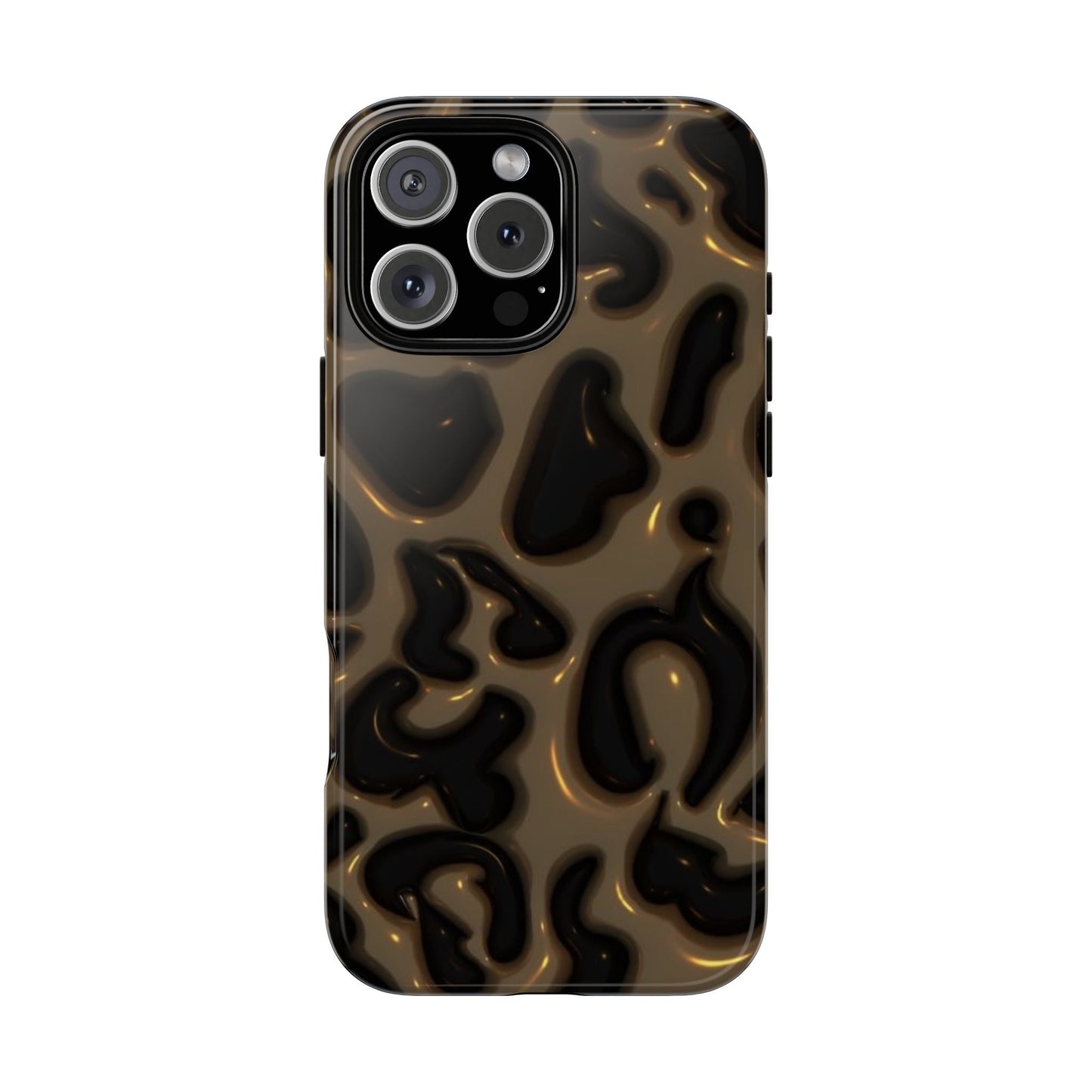 Leopard Gloss Tough Phone Case — Durable Protective iPhone Cover with Glossy Brown Animal Print