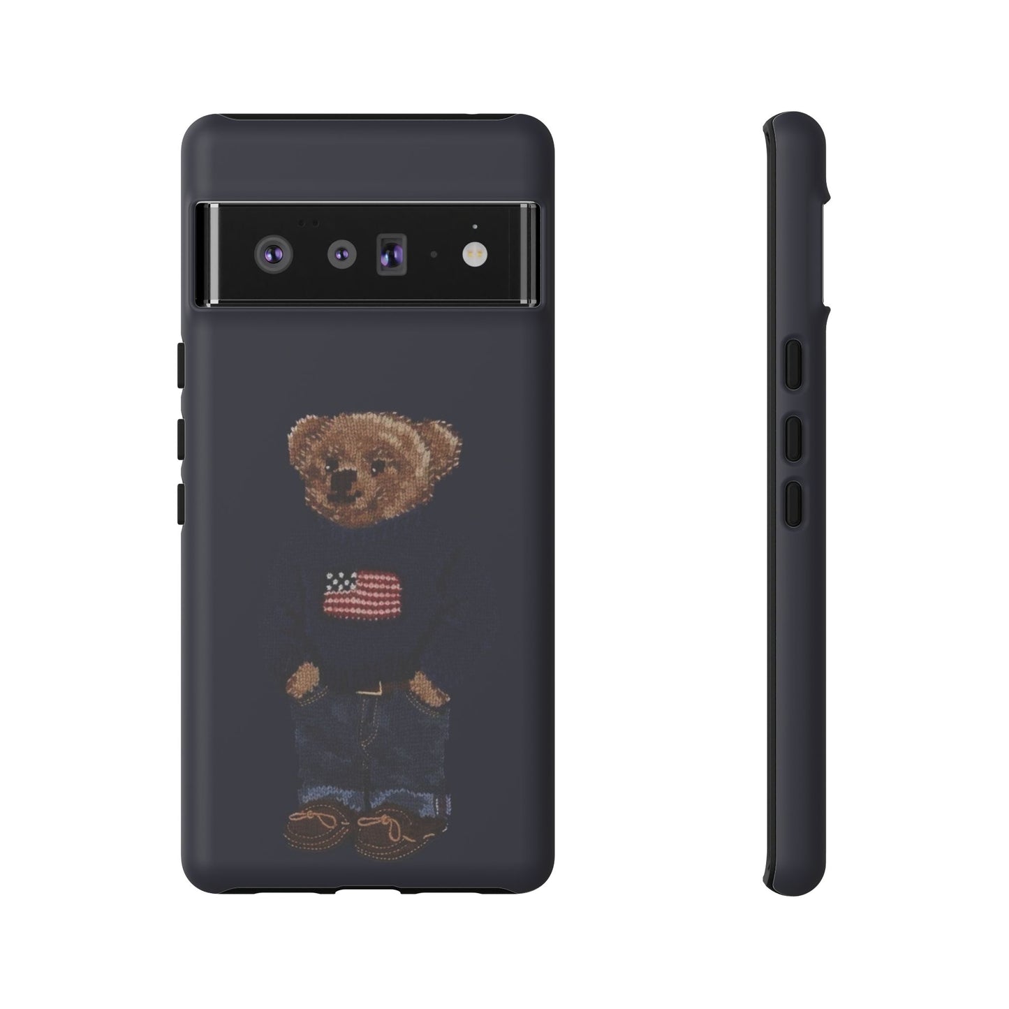 Patriotic Polo Bear Phone Case — Navy Protective Tough Case