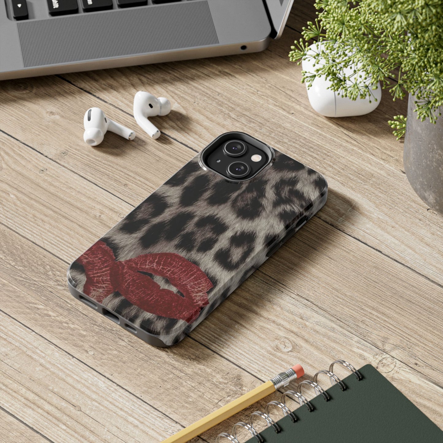 Wild Kiss Leopard Print Phone Case - Tough, Stylish Protection for Trendsetters