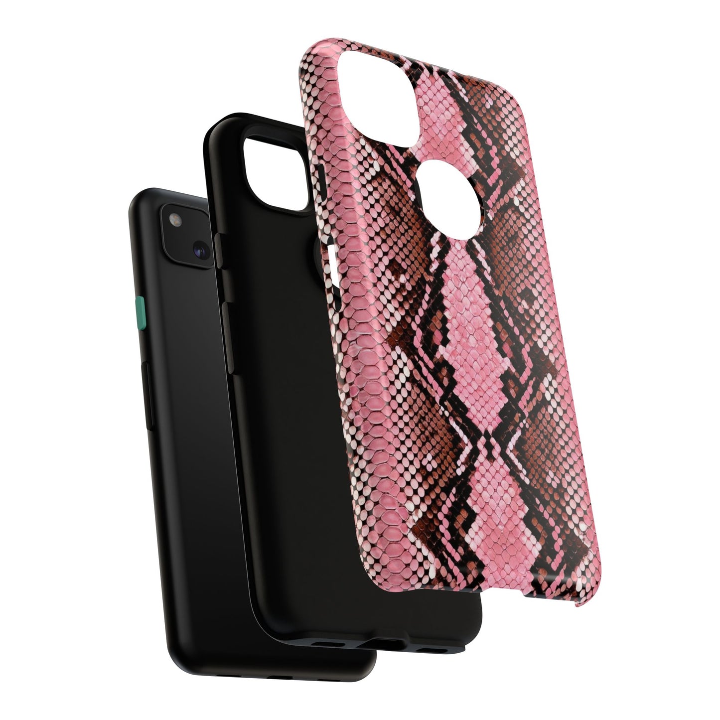 Pink Snake Skin Tough Phone Case — Protective Stylish iPhone Cover