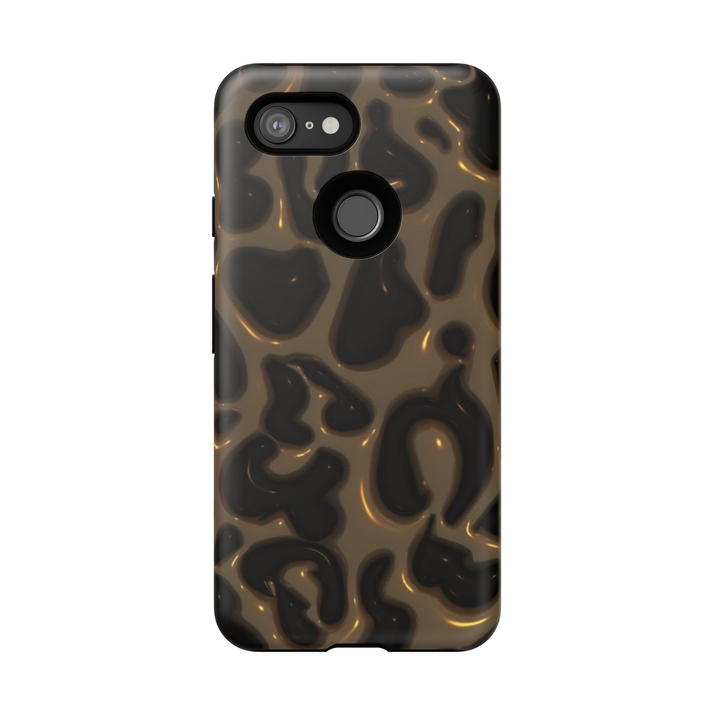 Leopard Gloss Tough Phone Case — Durable Protective iPhone Cover with Glossy Brown Animal Print