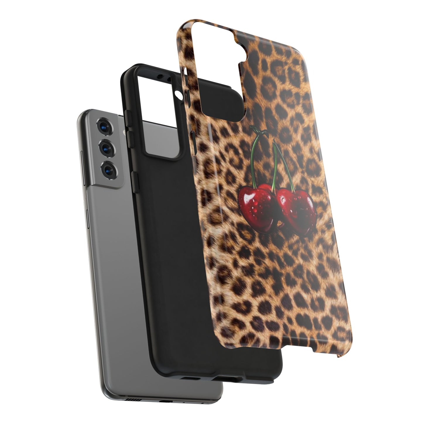 Wild Cherry Leopard Tough Phone Case - Stylish and Durable Protection