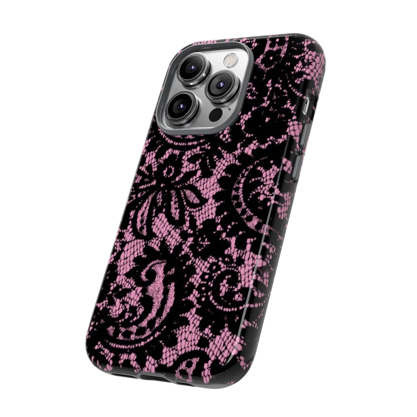 Phone Case — Pink Lace Floral Tough Protective Case