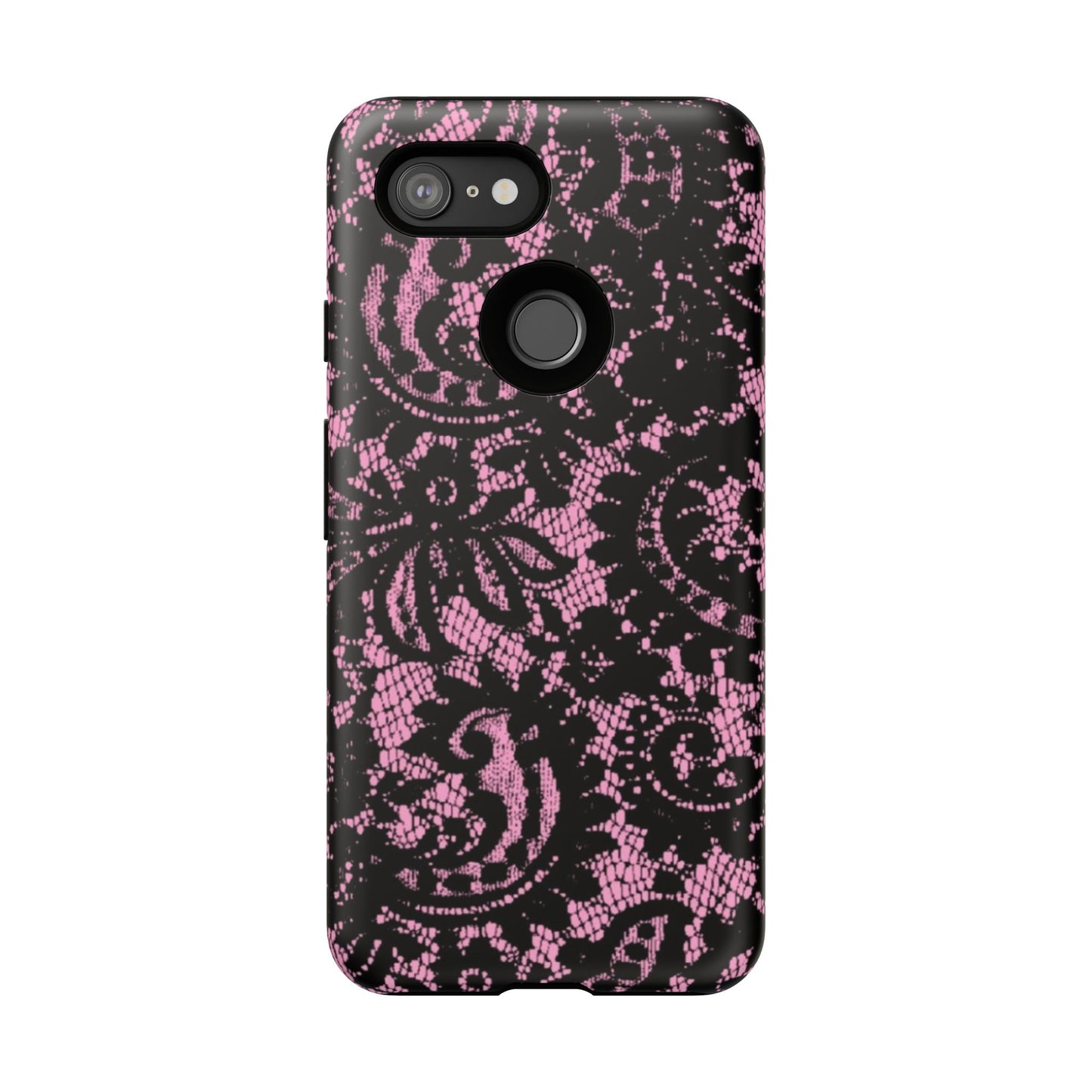 Phone Case — Pink Lace Floral Tough Protective Case