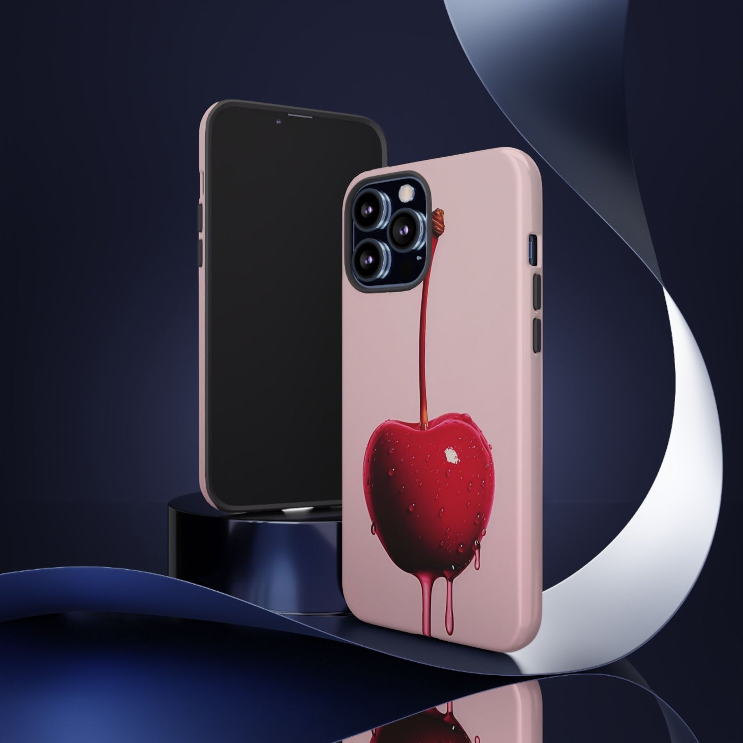 Cherry Drip Phone Case, Tough Phone Cover, Cute Cherry Accessory, Trendy Mobile Case, Kawaii Phone Case, Gift for Her