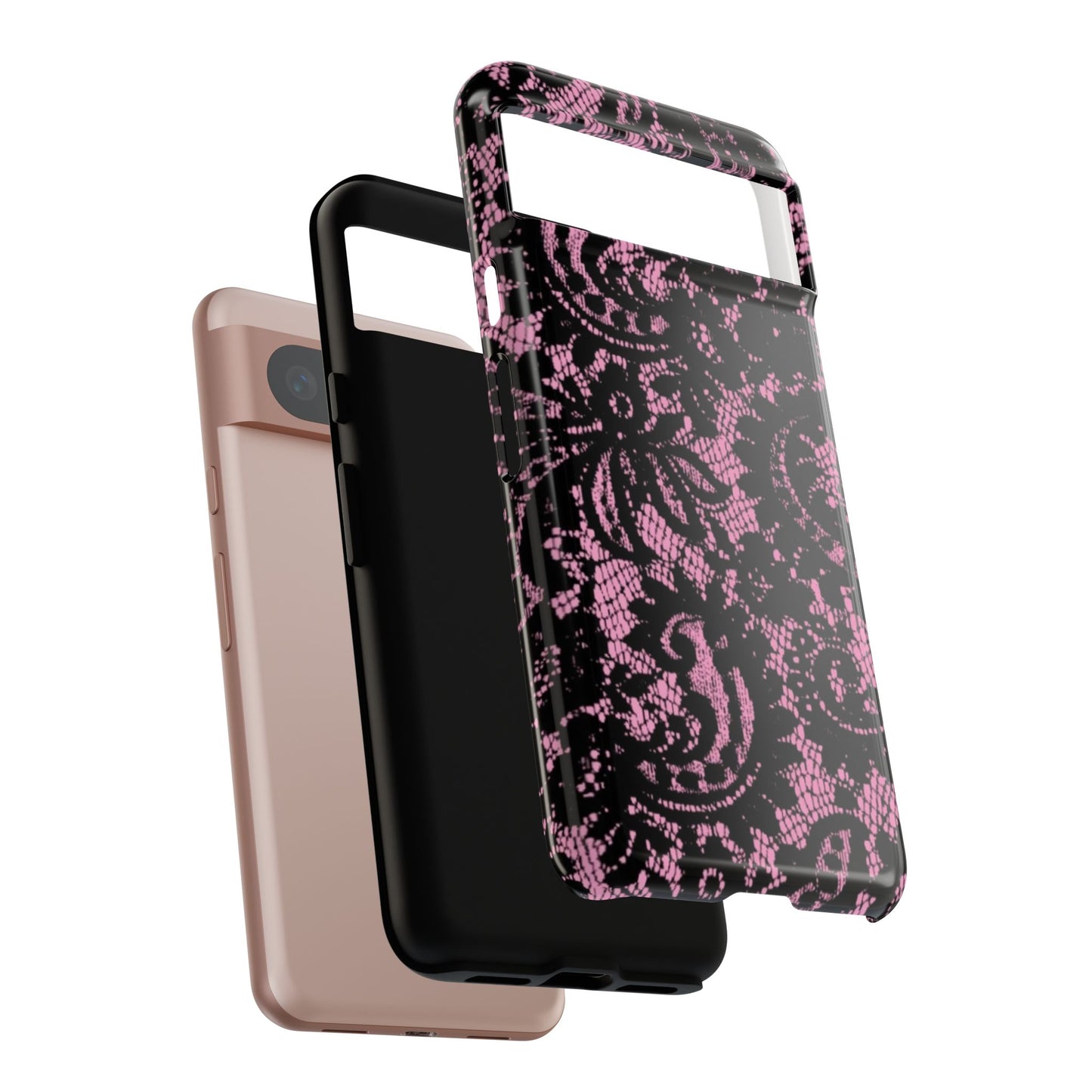 Phone Case — Pink Lace Floral Tough Protective Case