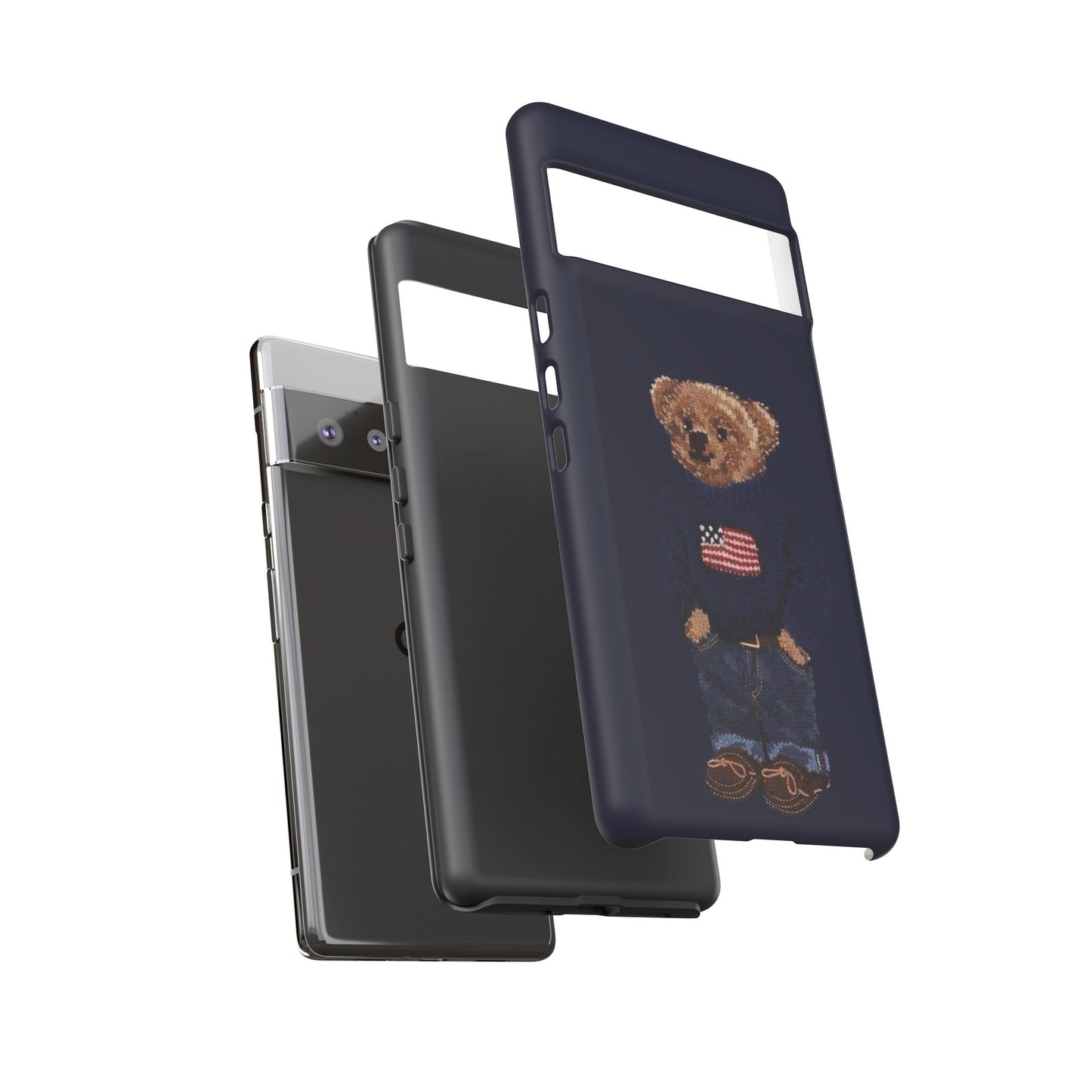 Patriotic Polo Bear Phone Case — Navy Protective Tough Case