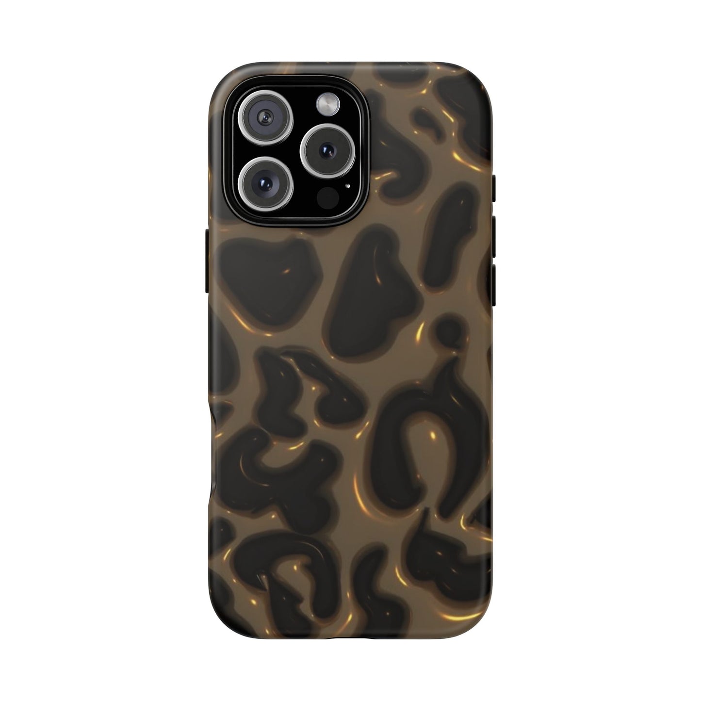 Leopard Gloss Tough Phone Case — Durable Protective iPhone Cover with Glossy Brown Animal Print