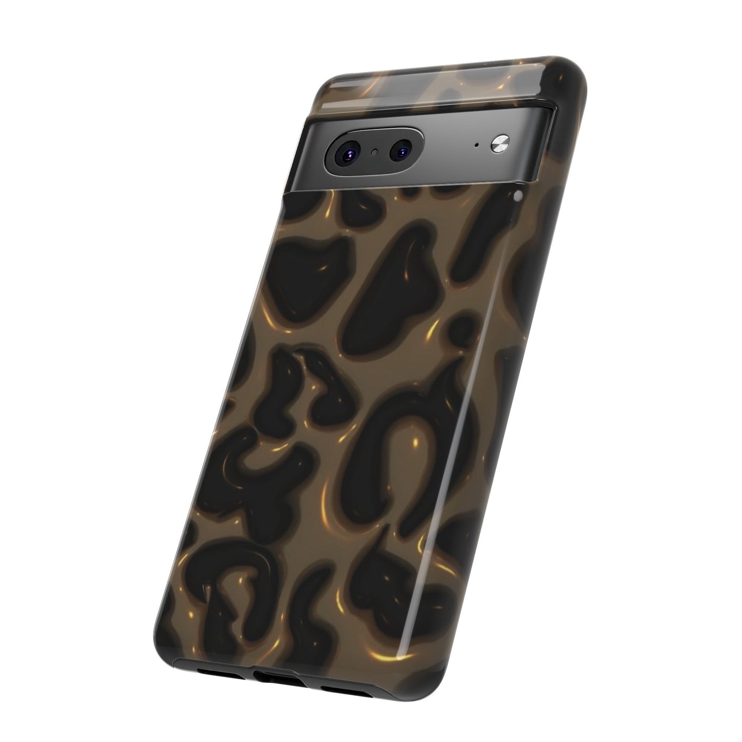 Leopard Gloss Tough Phone Case — Durable Protective iPhone Cover with Glossy Brown Animal Print
