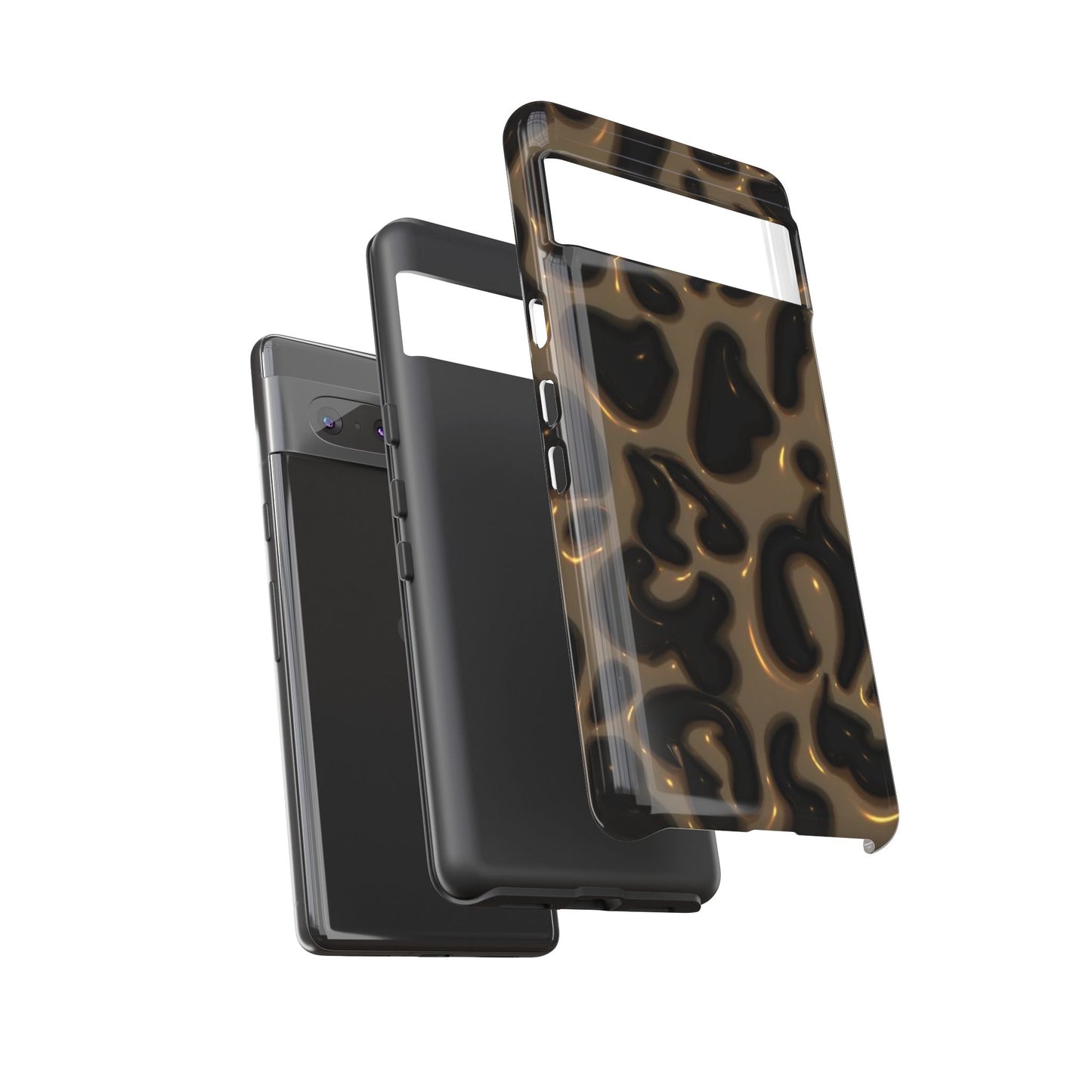 Leopard Gloss Tough Phone Case — Durable Protective iPhone Cover with Glossy Brown Animal Print