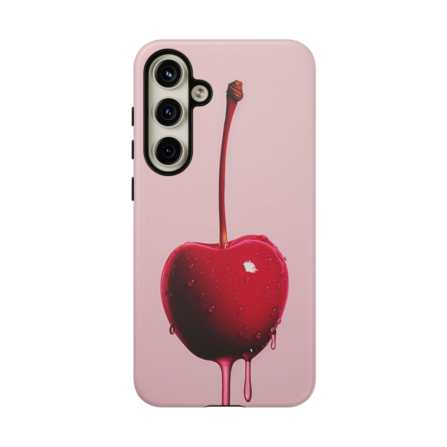 Cherry Drip Phone Case, Tough Phone Cover, Cute Cherry Accessory, Trendy Mobile Case, Kawaii Phone Case, Gift for Her