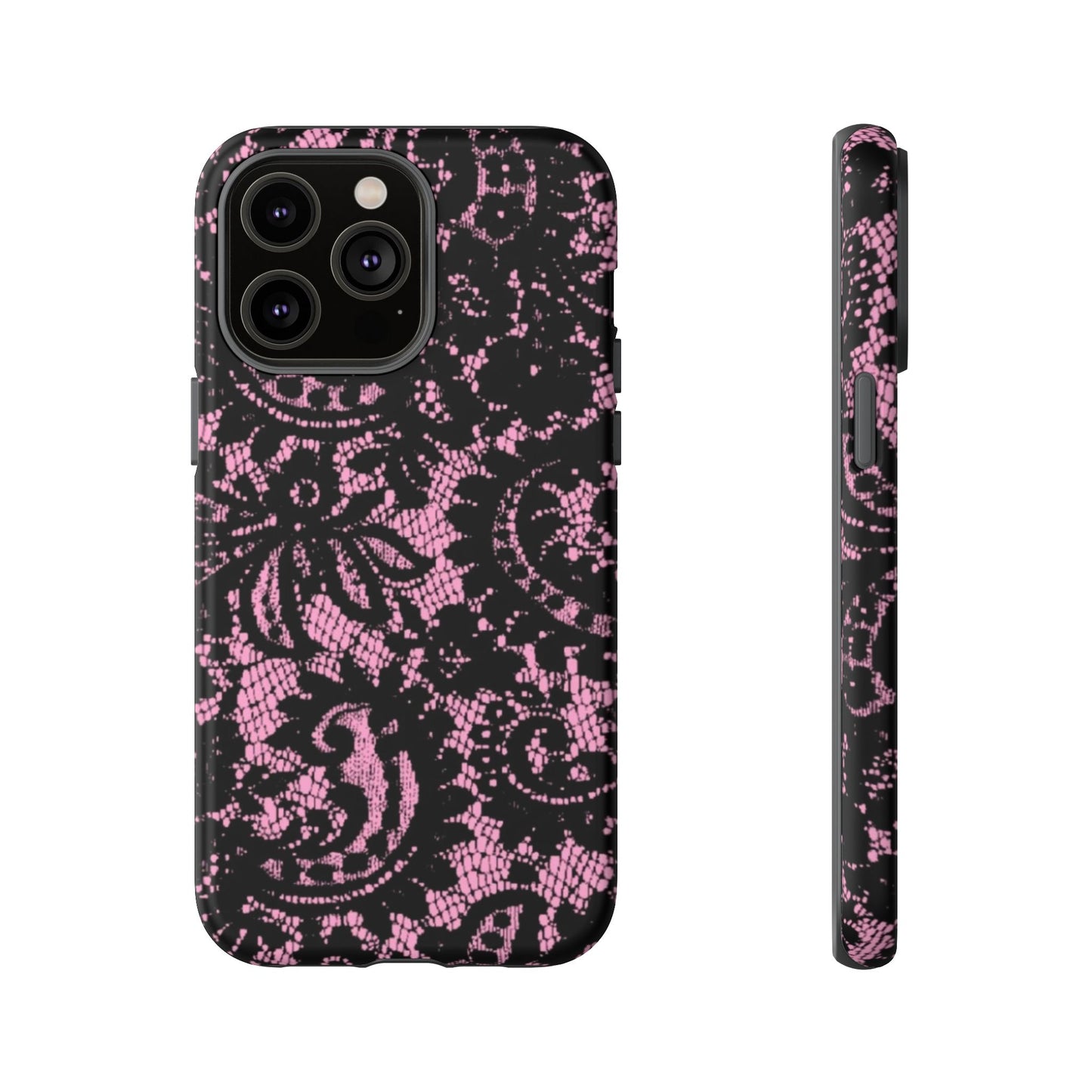 Phone Case — Pink Lace Floral Tough Protective Case