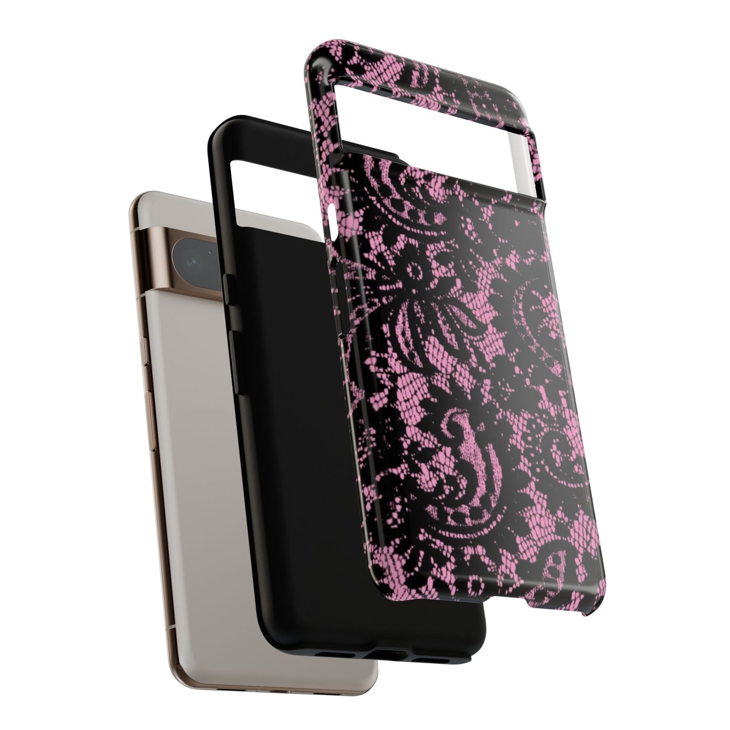 Phone Case — Pink Lace Floral Tough Protective Case