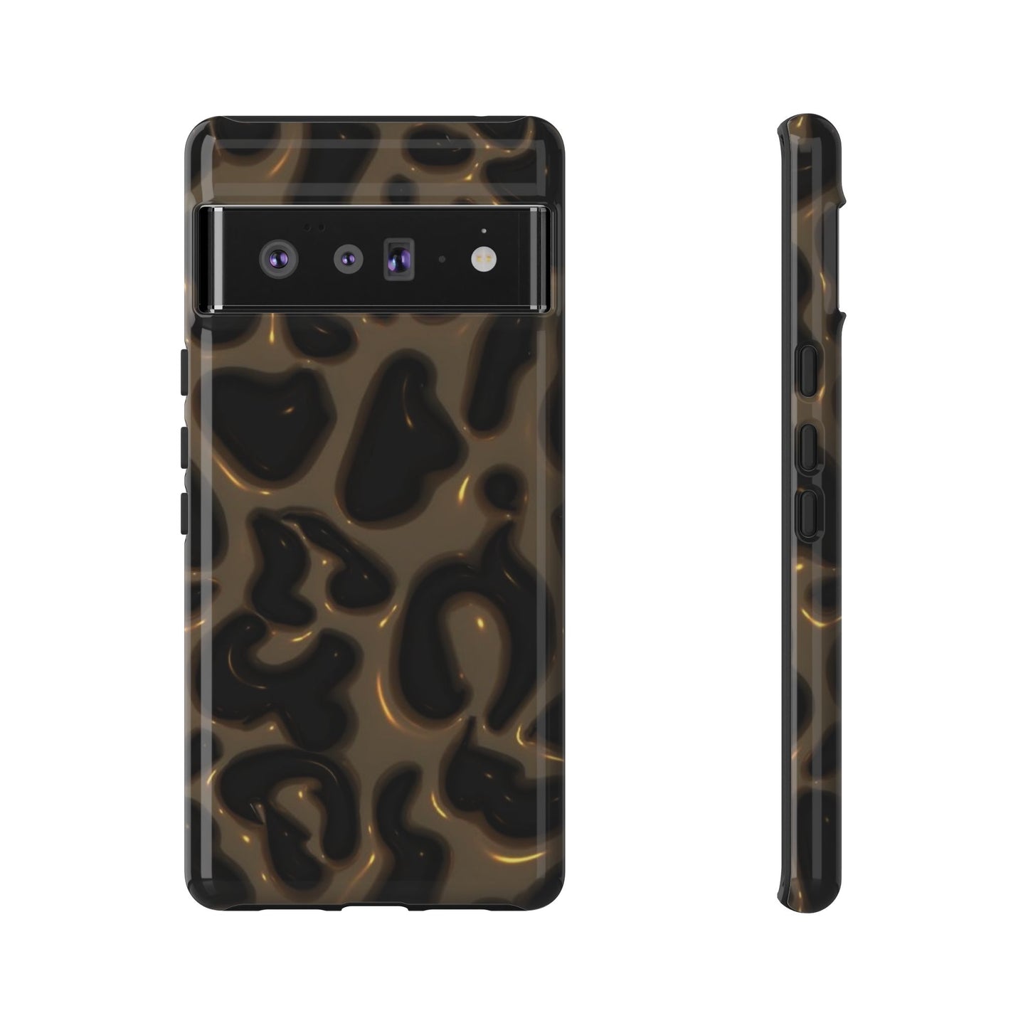 Leopard Gloss Tough Phone Case — Durable Protective iPhone Cover with Glossy Brown Animal Print