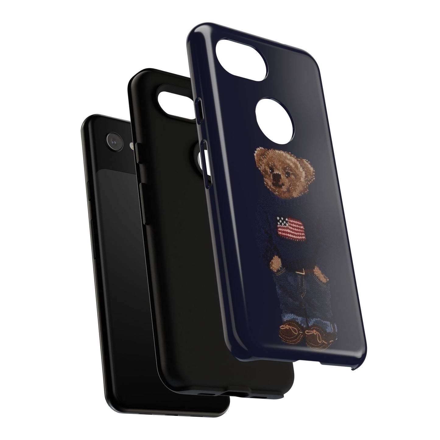 Patriotic Polo Bear Phone Case — Navy Protective Tough Case