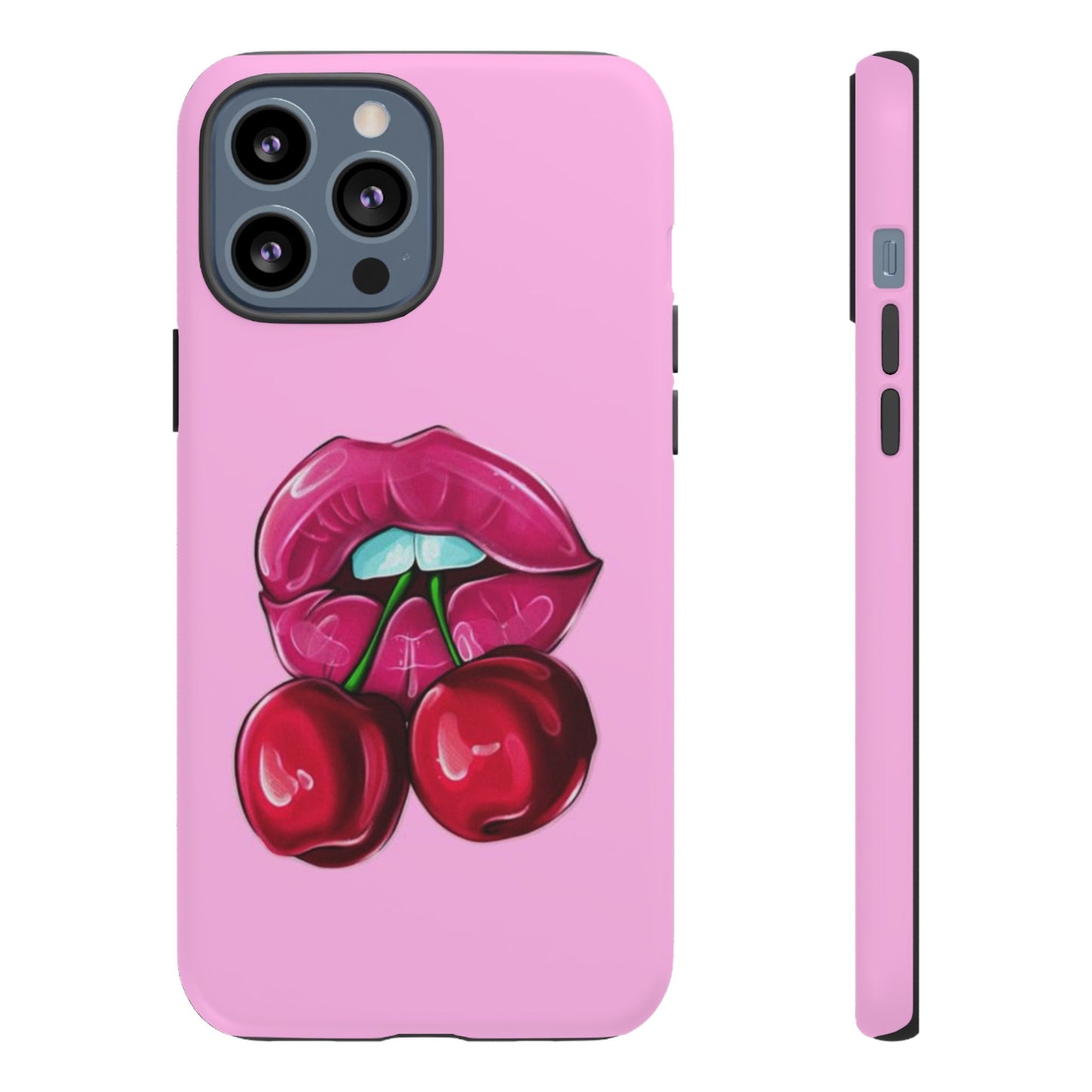 Stylish Phone Case with Cherry Kiss Design, Cute Gift for Her, Trendy Mobile Accessory, Perfect for Birthdays, Valentine's Day, Everyday Use