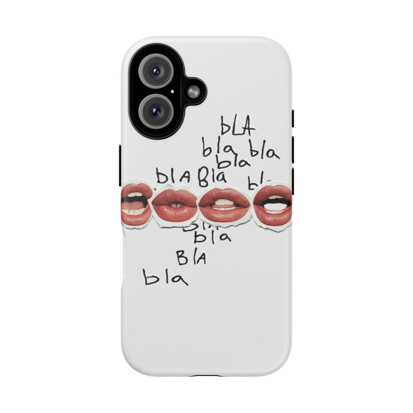 Playful Phone Case with Lips Design - Tough Cases