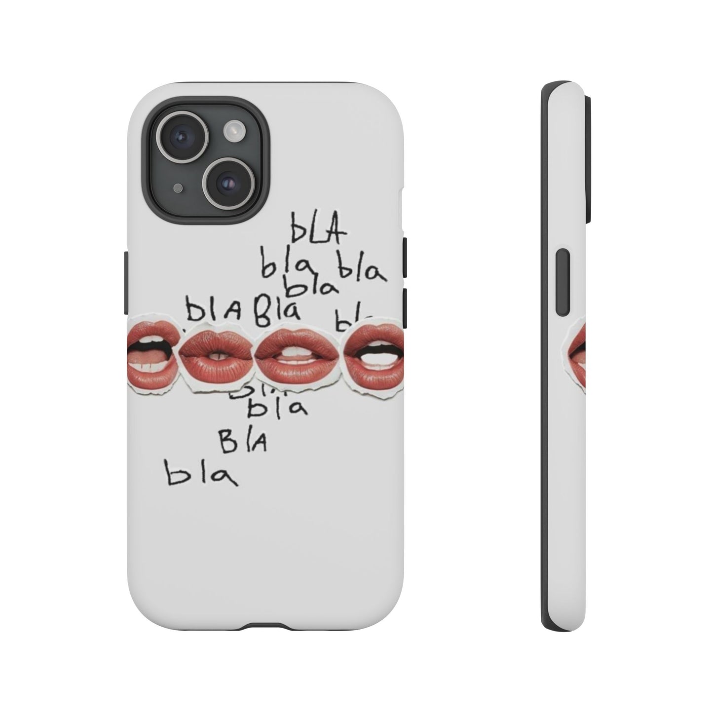 Playful Phone Case with Lips Design - Tough Cases