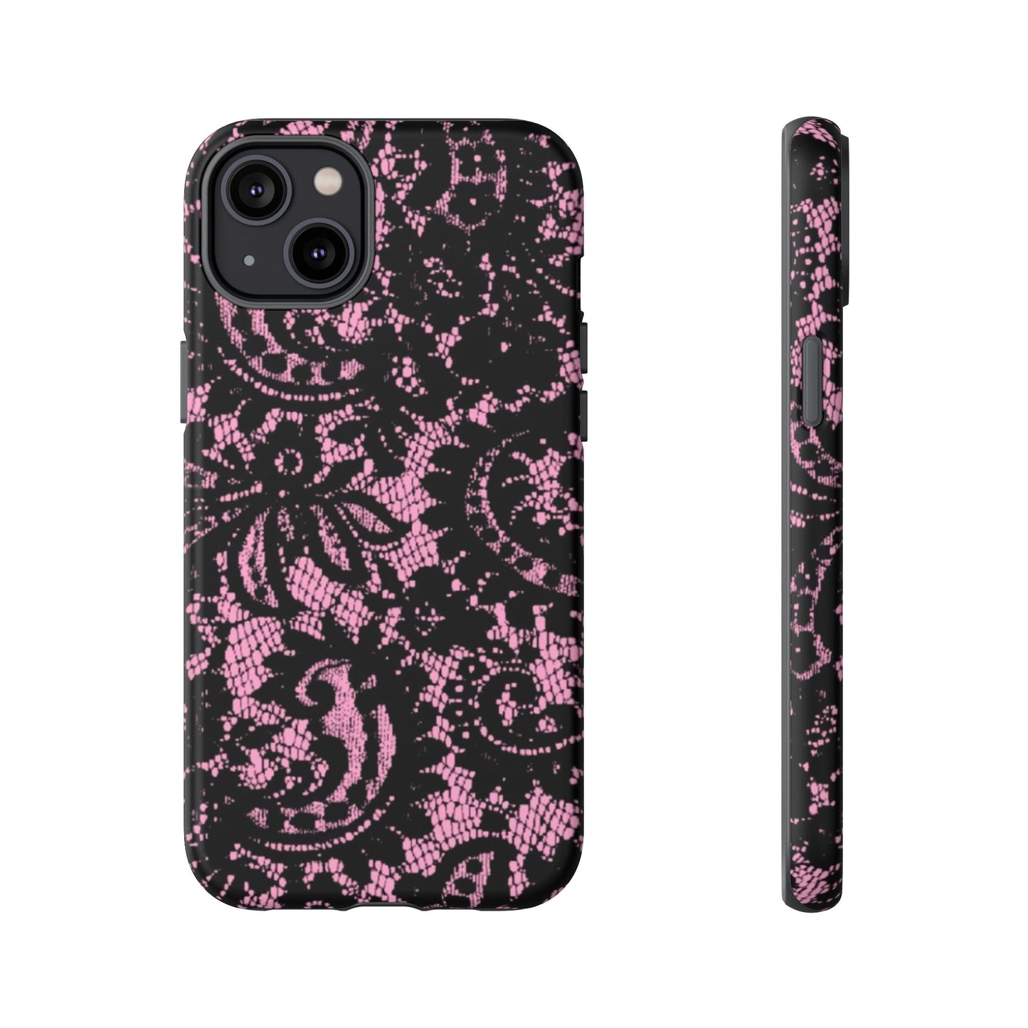 Phone Case — Pink Lace Floral Tough Protective Case
