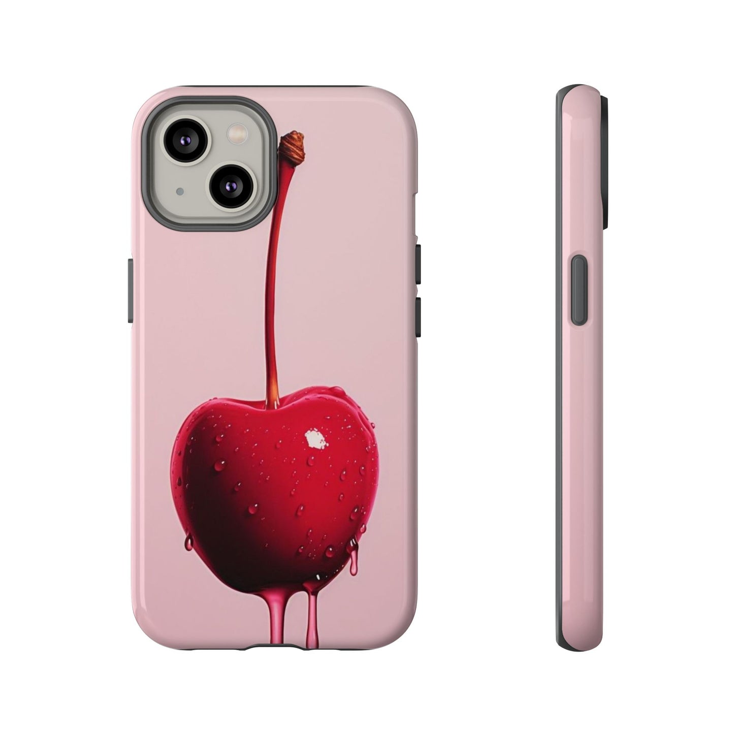 Cherry Drip Phone Case, Tough Phone Cover, Cute Cherry Accessory, Trendy Mobile Case, Kawaii Phone Case, Gift for Her